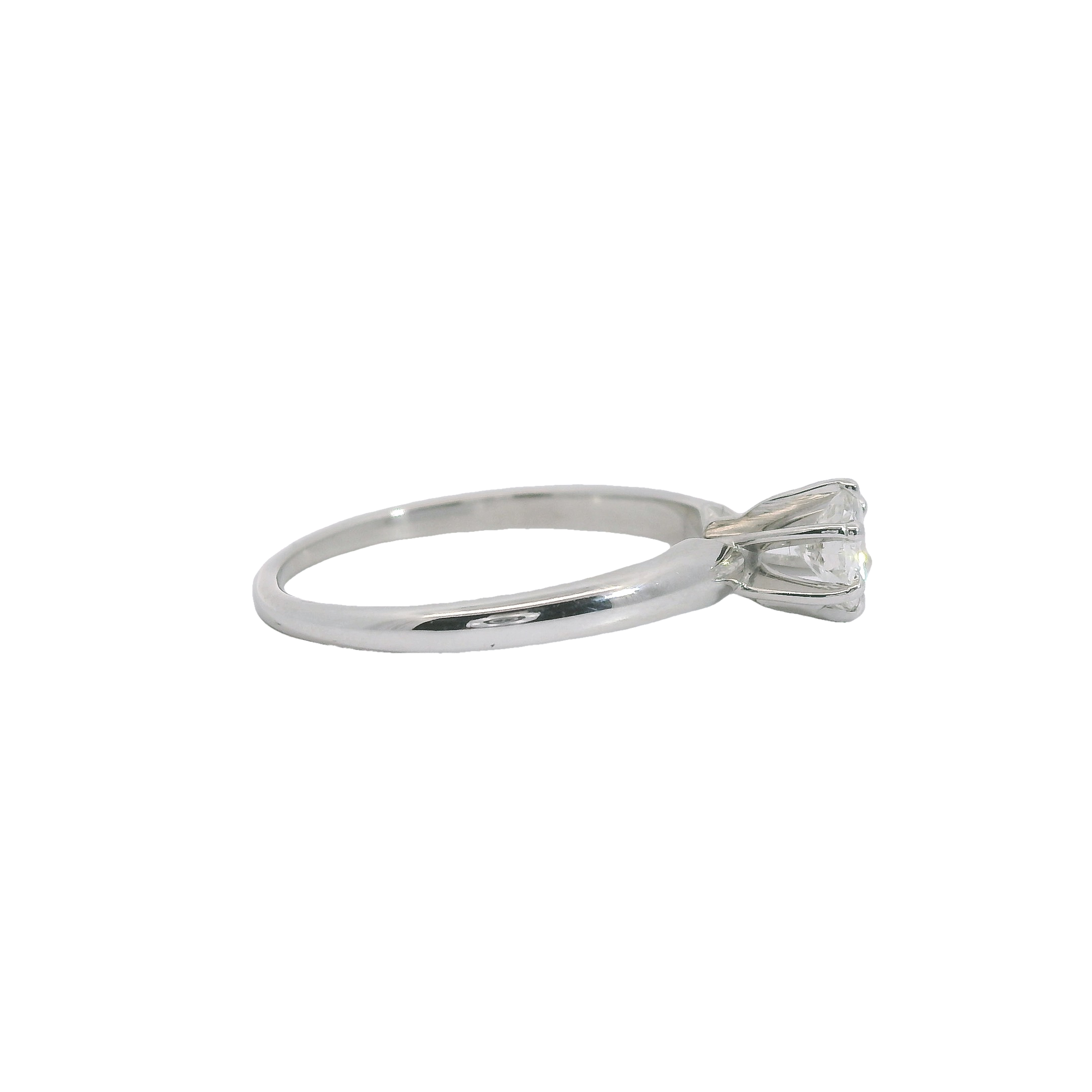 Estate 14k White Gold Solitaire Diamond Ring-0.37CTW