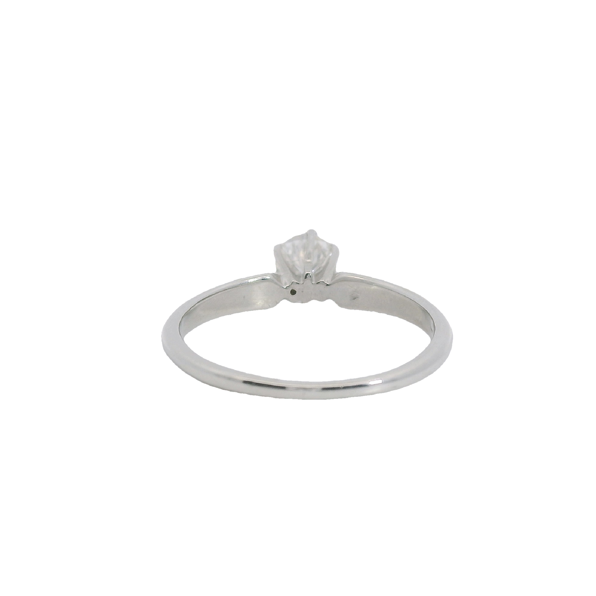 Estate 14k White Gold Solitaire Diamond Ring-0.37CTW