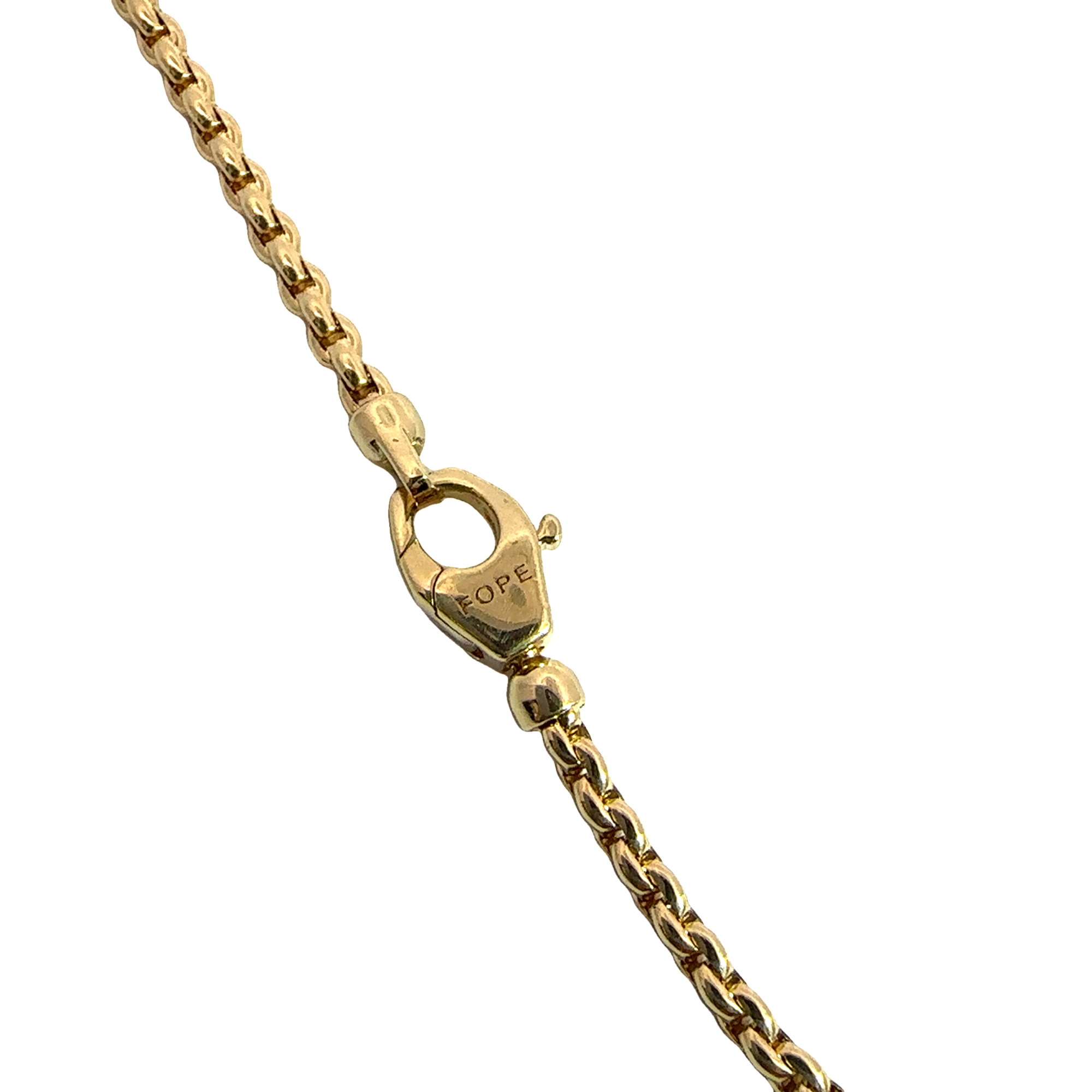 Estate FOPE Aria Collection 18k Yellow Gold Lariat Diamond Clasp Necklace 18"