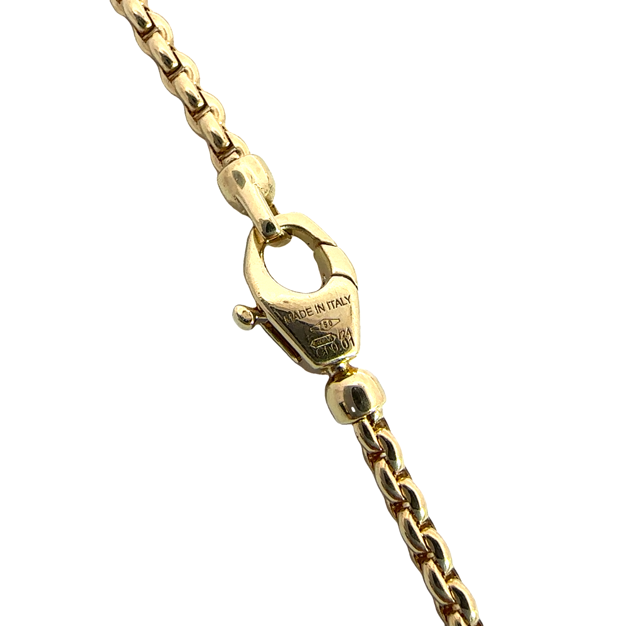 Estate FOPE Aria Collection 18k Yellow Gold Lariat Diamond Clasp Necklace 18"