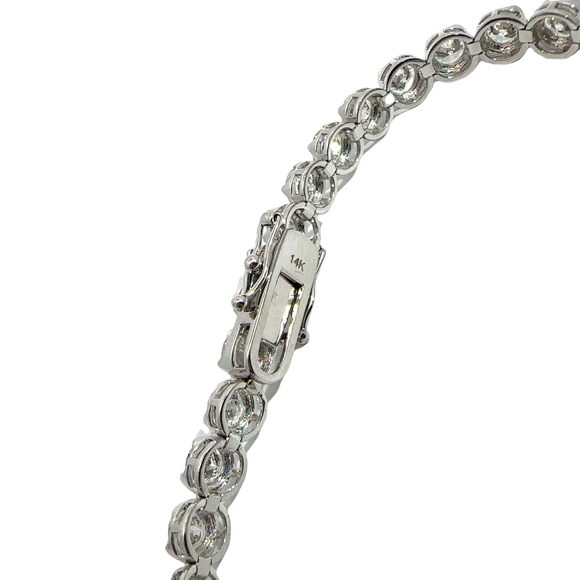 NEW! 14k White Gold 9.37CTW Diamond Tennis Bracelet 7"