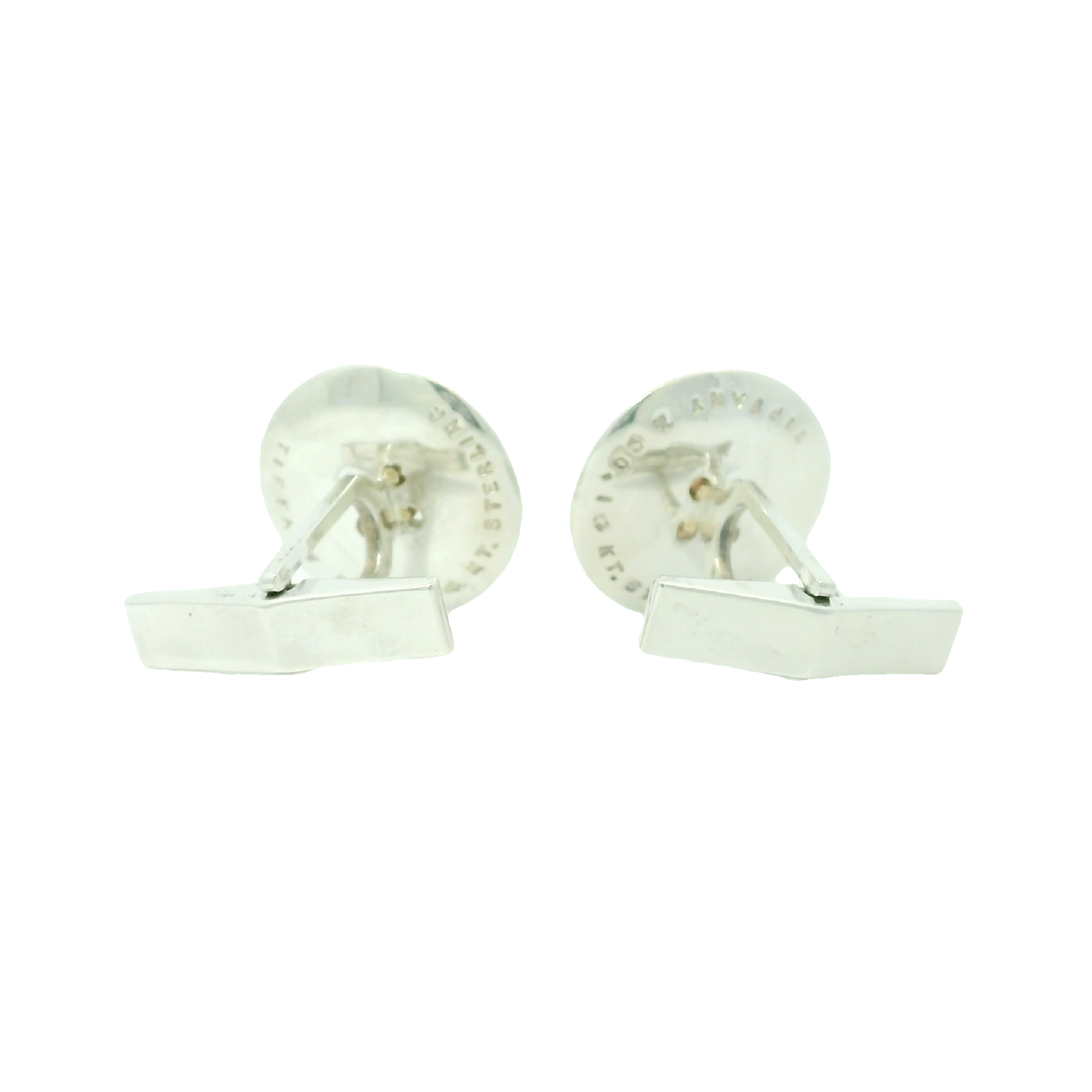 Tiffany & Co Sterling Silver  & 14k Yellow Gold Button Cufflinks