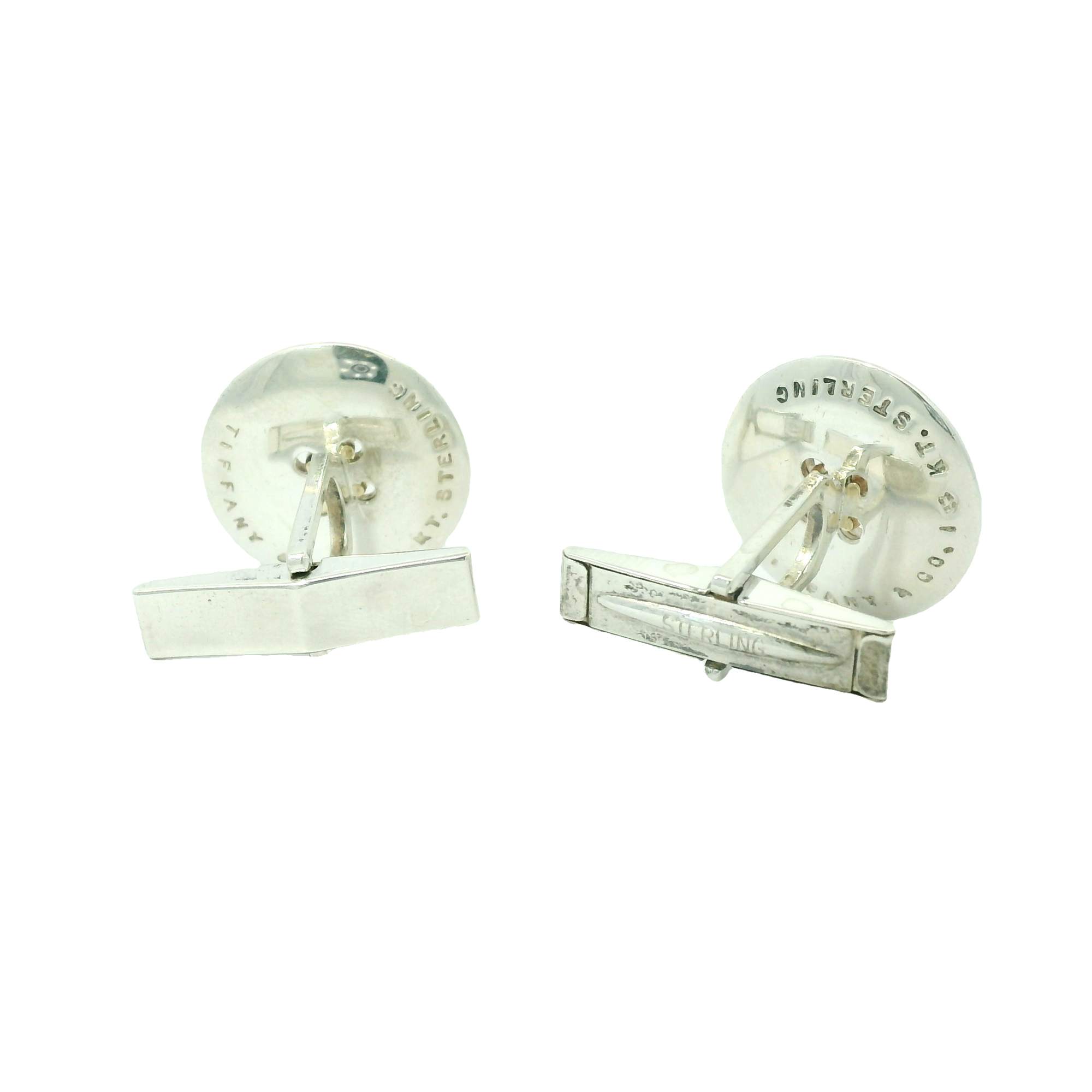 Tiffany & Co Sterling Silver  & 14k Yellow Gold Button Cufflinks