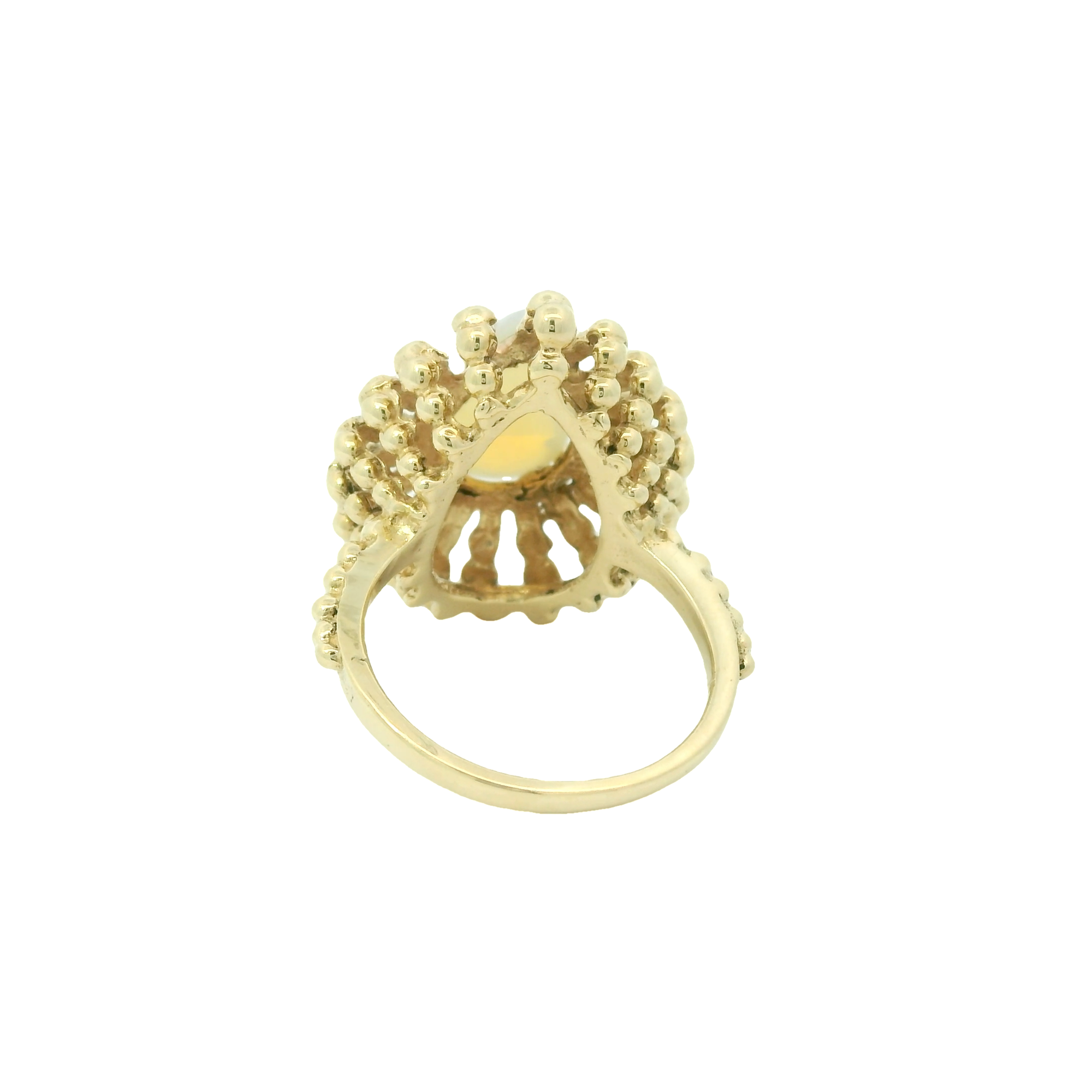 Vintage 14k Yellow Gold Tear Drop Opal Ring