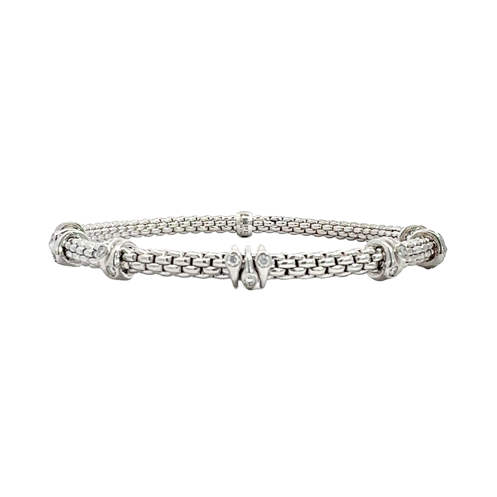 Estate Fope Prima 18k White Gold Diamond FLEX'it Bracelet