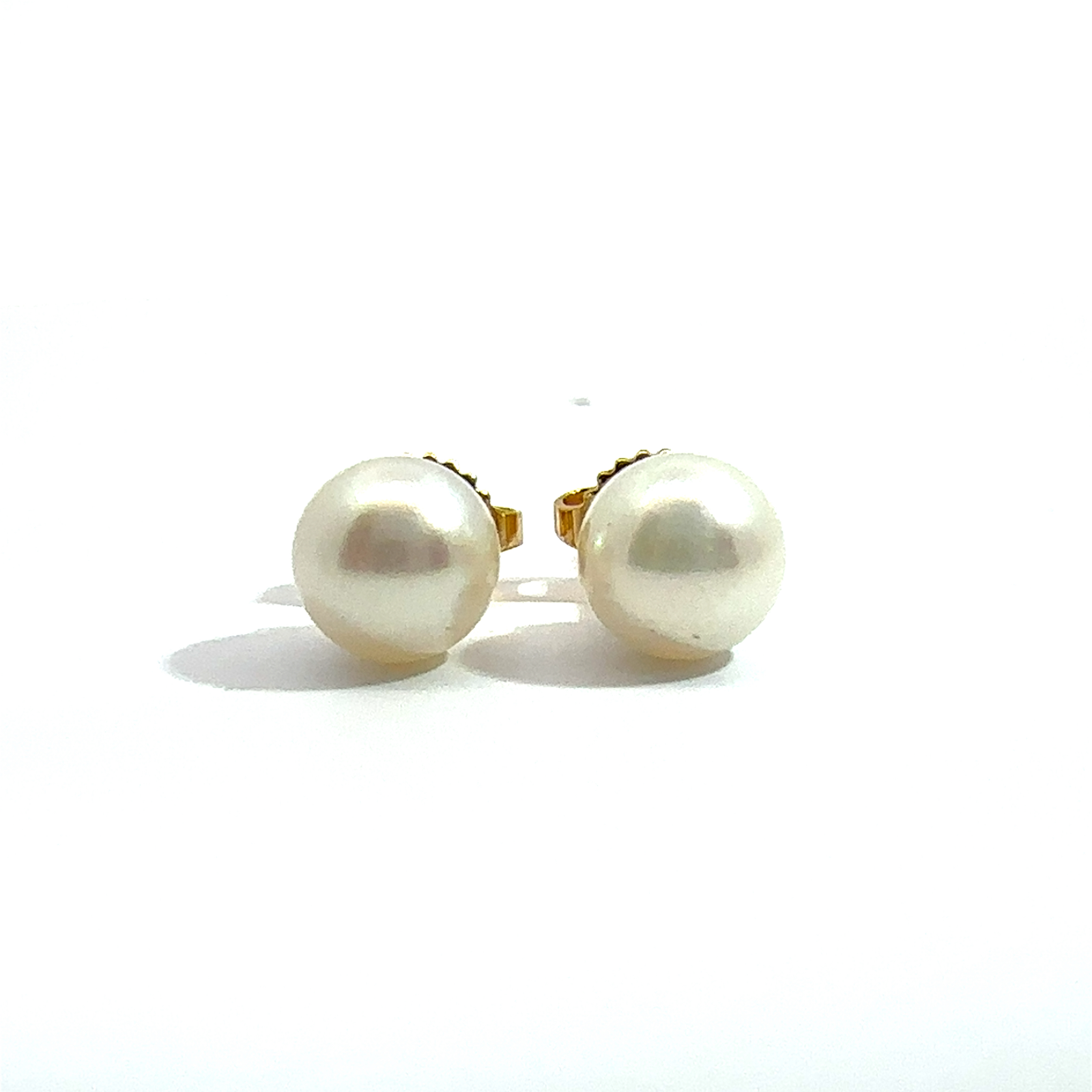 Estate Tiffany & Co 18k Yellow Gold Pearl Stud Earrings