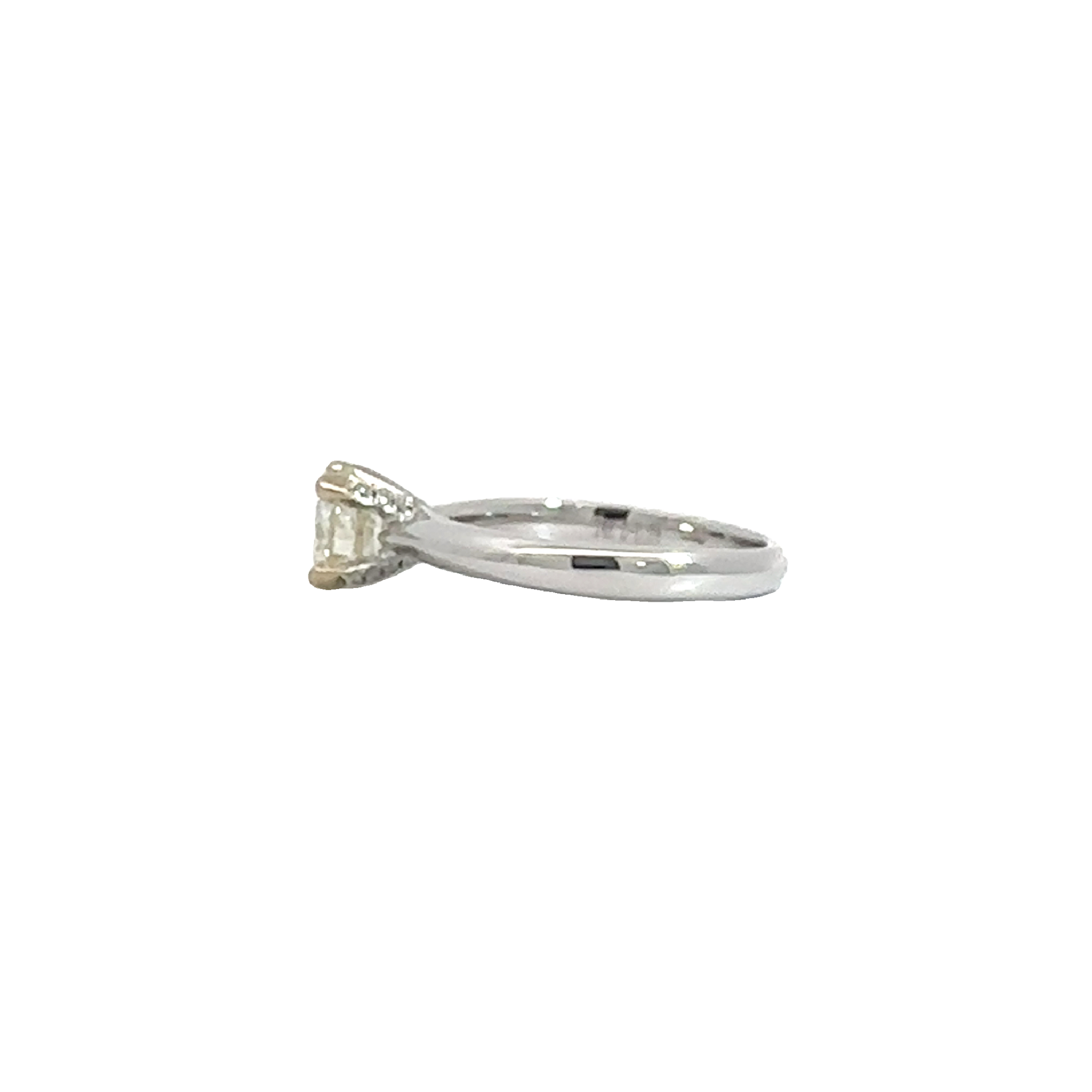 Estate 14k White Gold Round Brilliant Diamond Solitaire Engagement Ring-1.17CTW