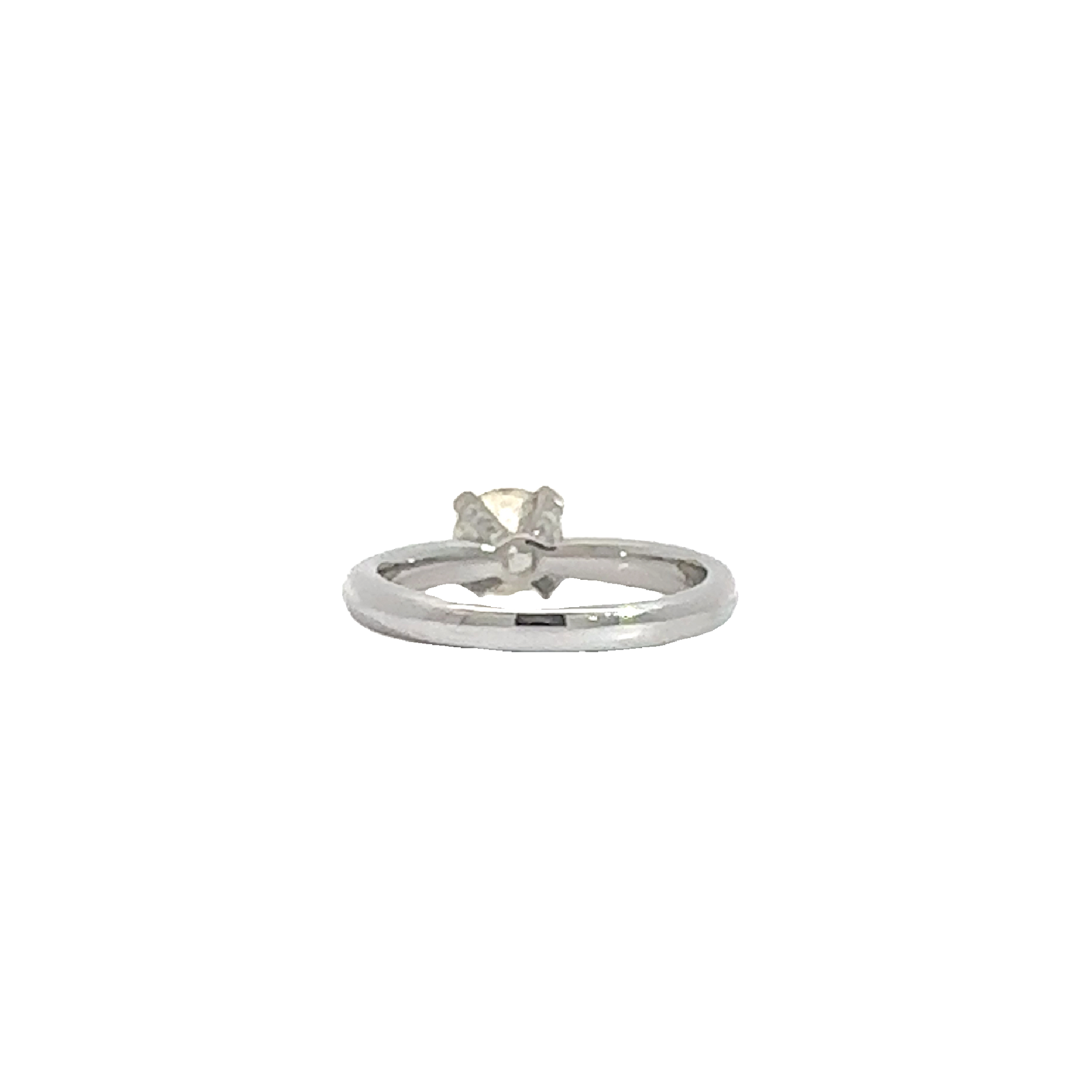 Estate 14k White Gold Round Brilliant Diamond Solitaire Engagement Ring-1.17CTW