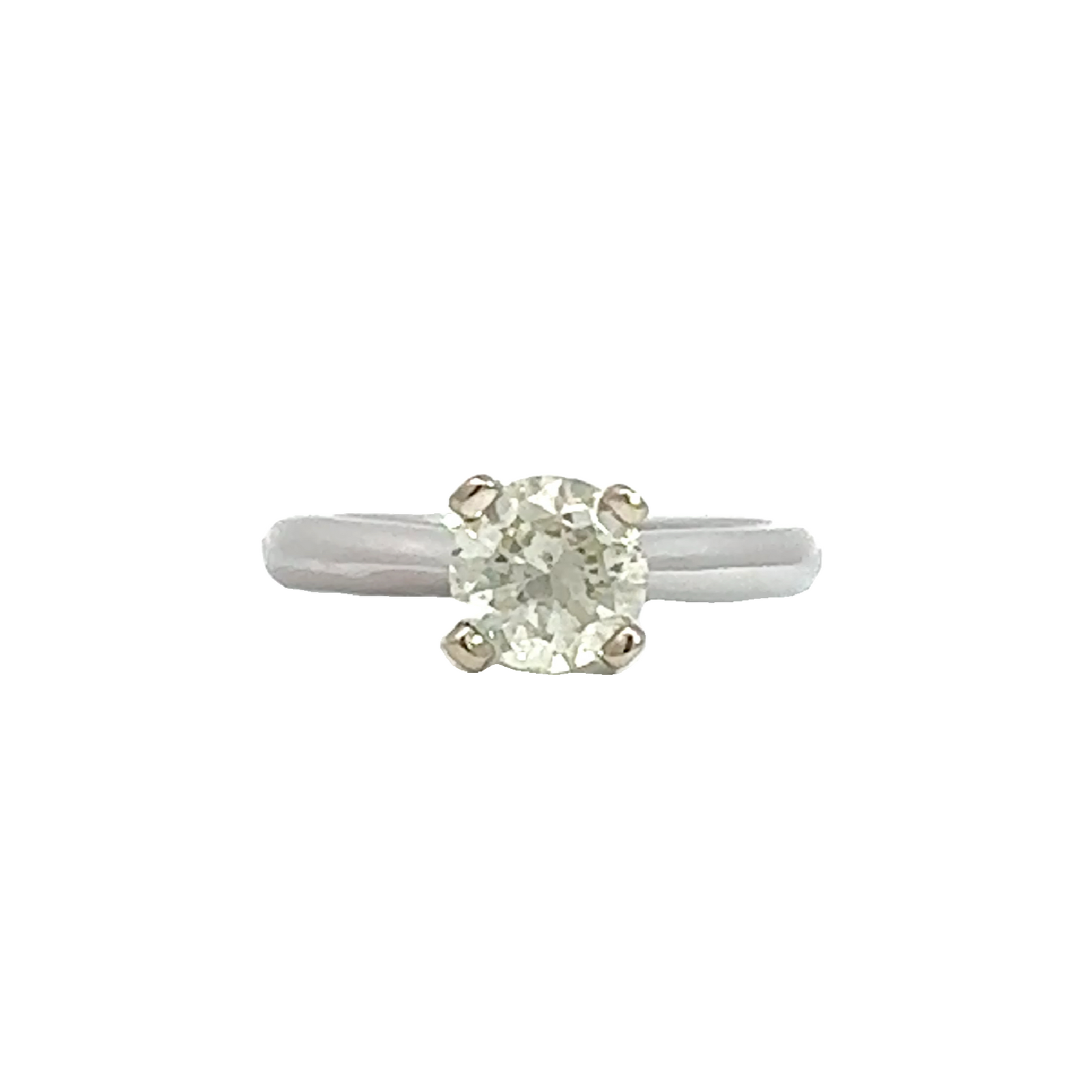 Estate 14k White Gold Round Brilliant Diamond Solitaire Engagement Ring-1.17CTW