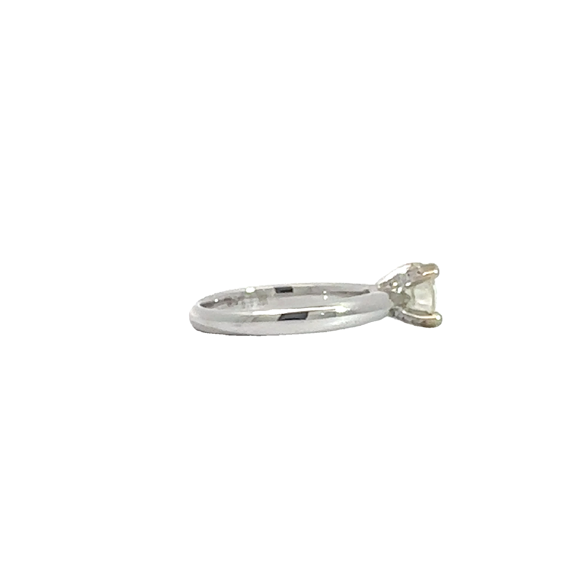Estate 14k White Gold Round Brilliant Diamond Solitaire Engagement Ring-1.17CTW