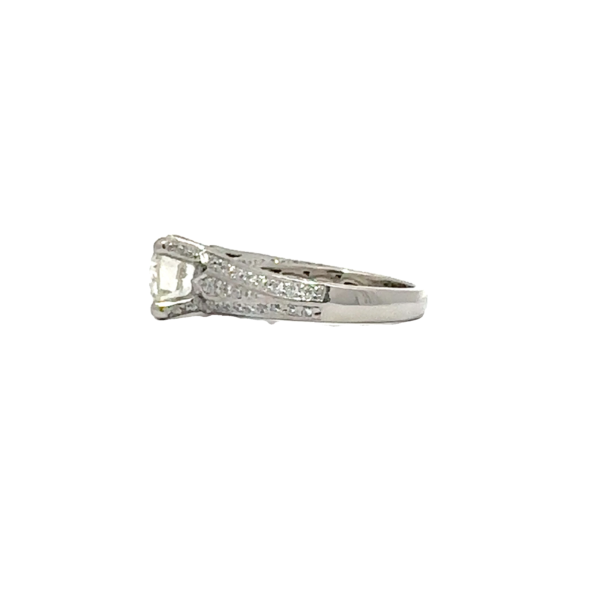 Vintage Platinum Round Brilliant Diamond Engagement Ring-2.97CTW