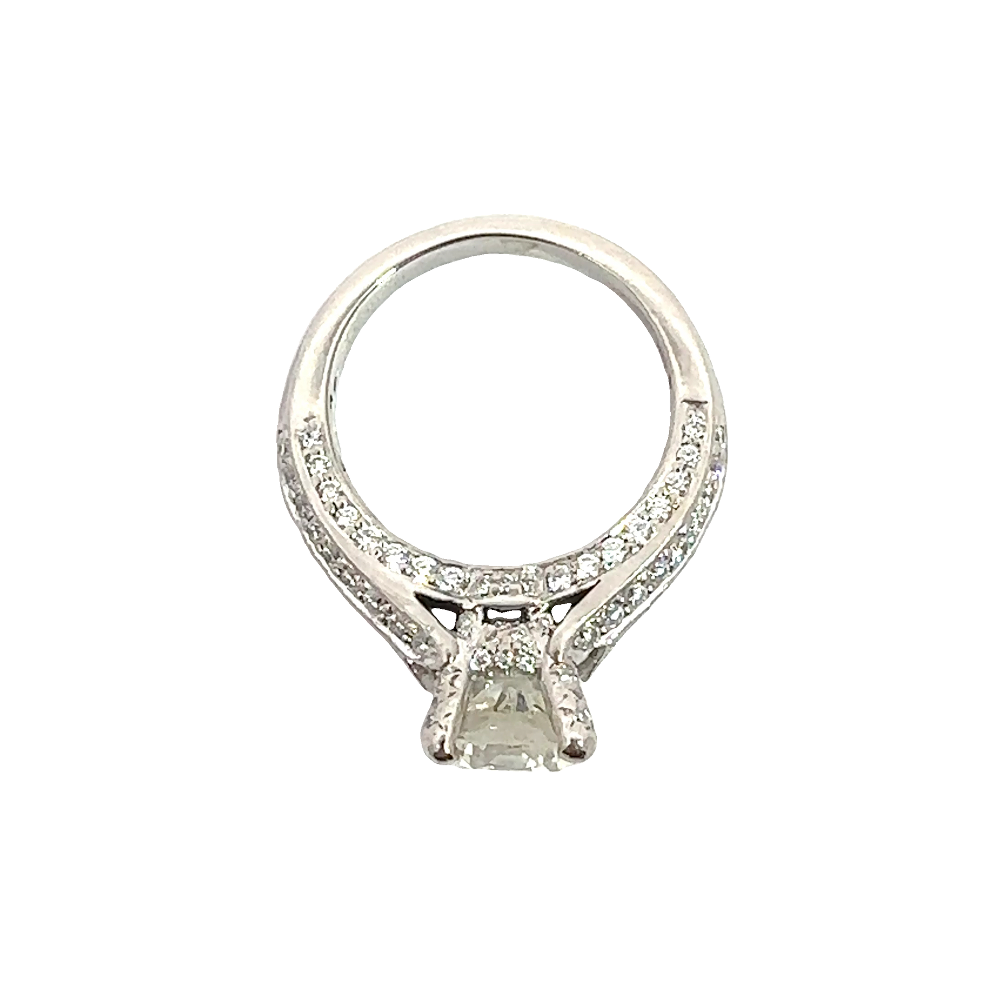 Vintage Platinum Round Brilliant Diamond Engagement Ring-2.97CTW
