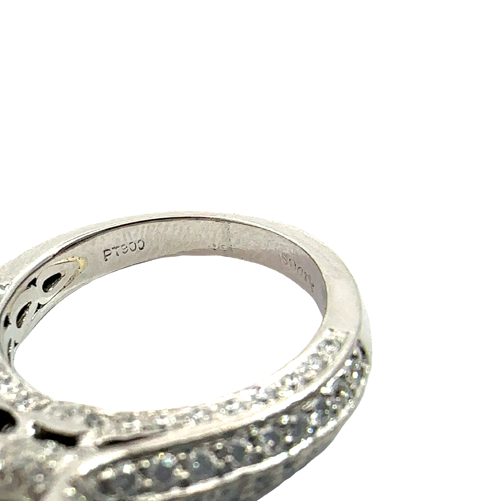 Vintage Platinum Round Brilliant Diamond Engagement Ring-2.97CTW