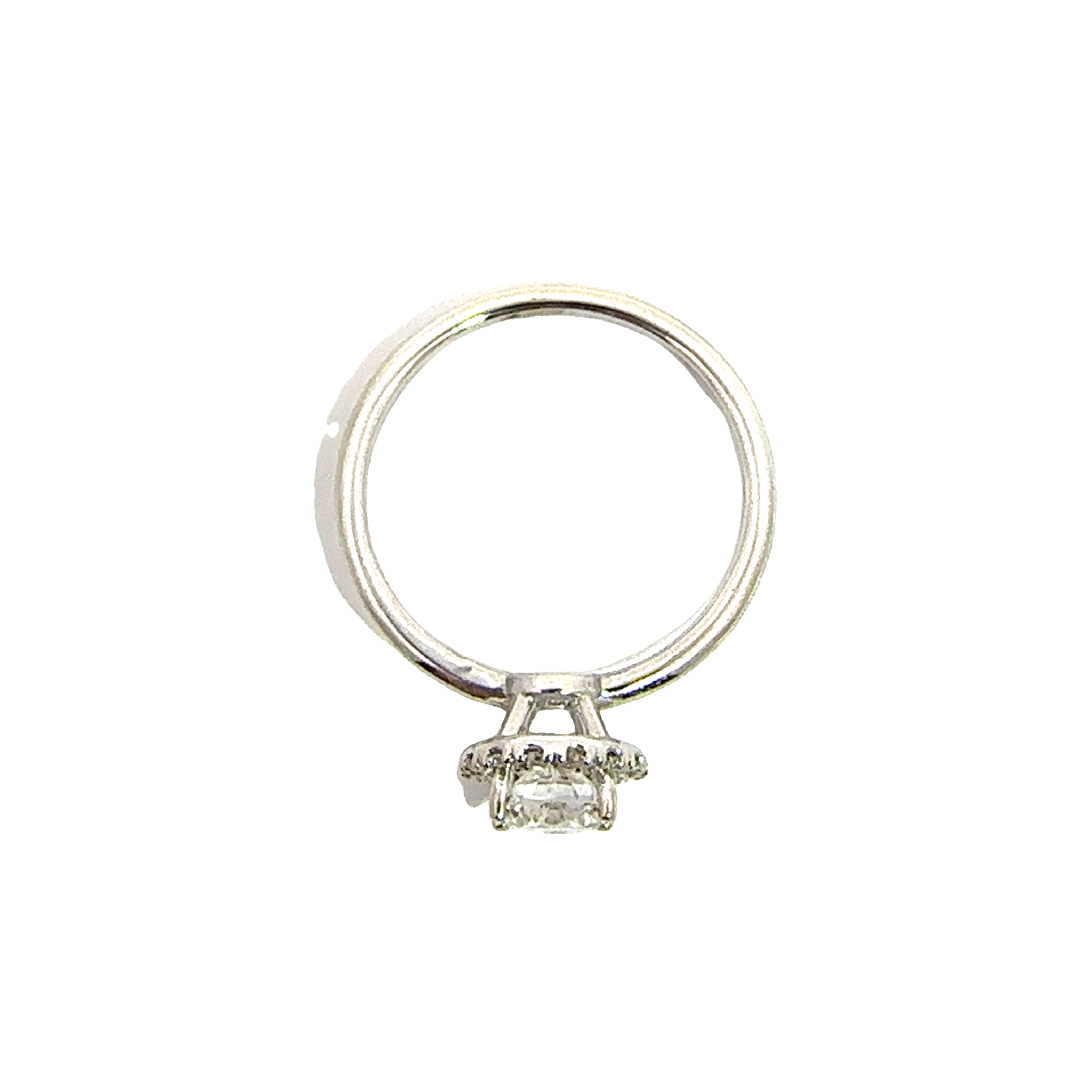 Estate 14k White Gold Round Brilliant Diamond Halo Engagement Ring-0.88CTW