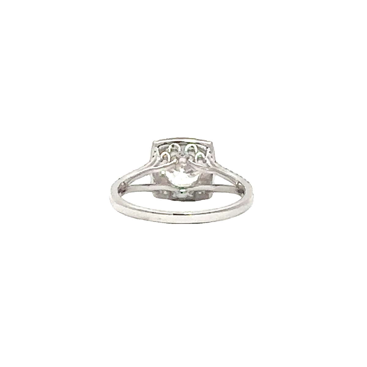 Estate 14k White Gold Round Brilliant Cut Diamond Split Shank Engagement Ring-1.84CTW