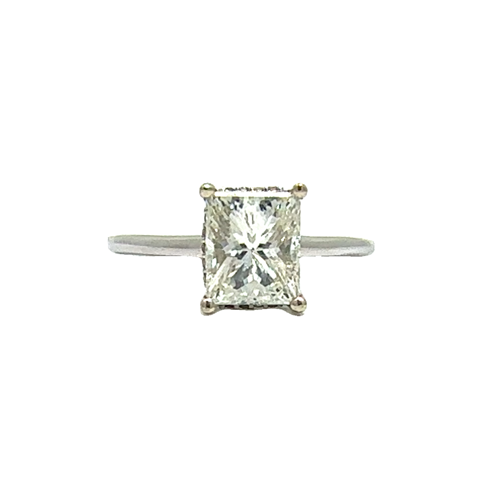 Estate 14k White Gold Princess Cut Diamond Engagement Ring-1.69CTW