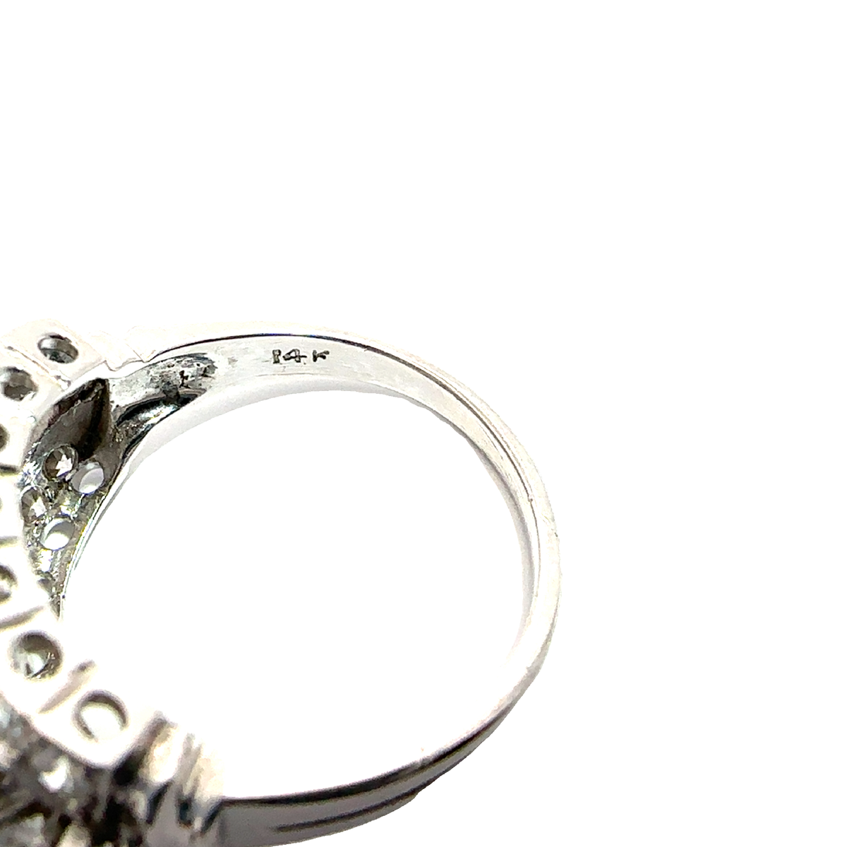 Vintage 14k White Gold Marquise Cut Center Diamond Engagement Ring-2.06CTW