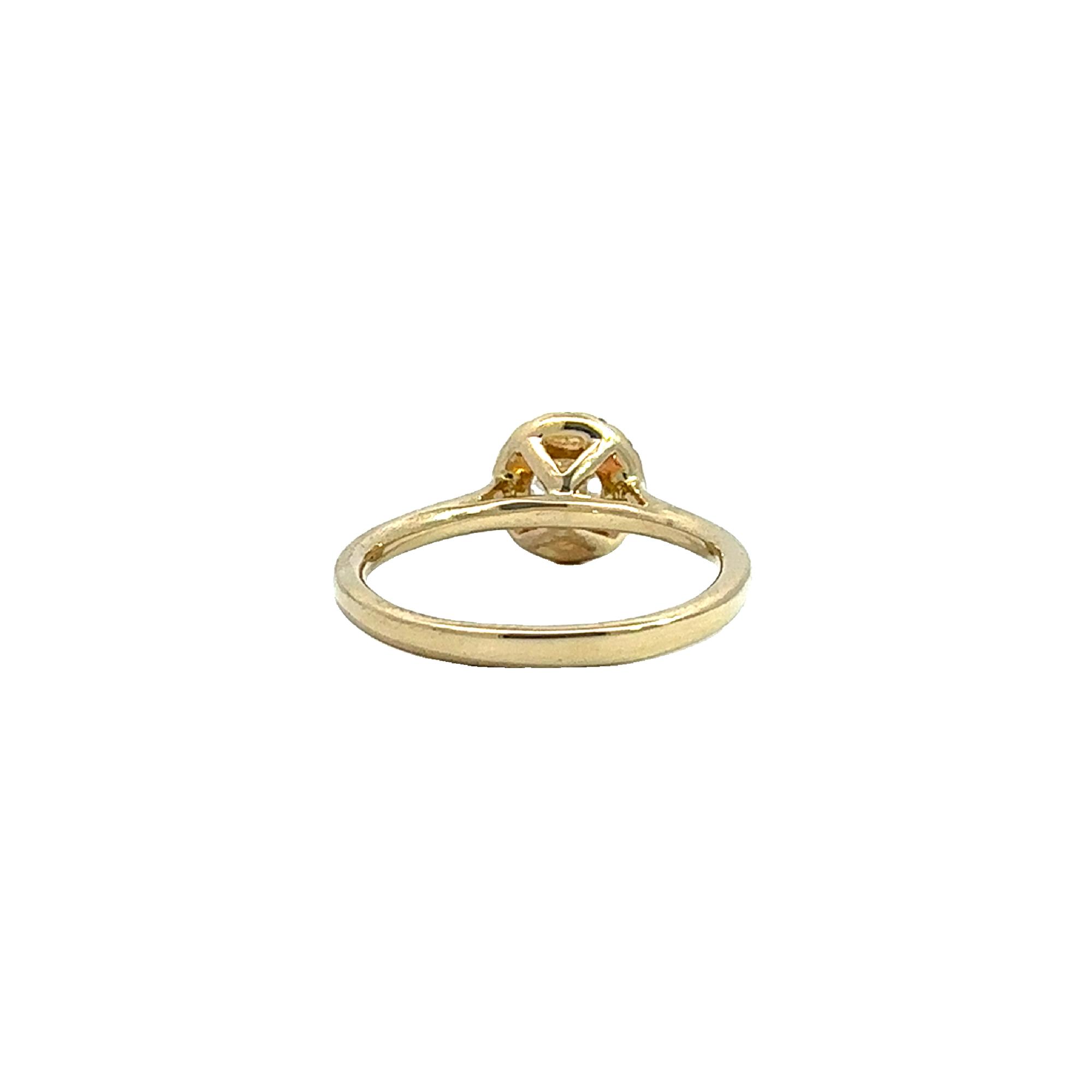 Estate 14k Yellow Gold Euro Cut Diamond Halo Engagement Ring-0.86CTW