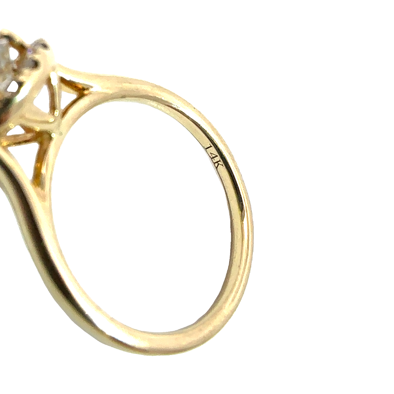 Estate 14k Yellow Gold Euro Cut Diamond Halo Engagement Ring-0.86CTW