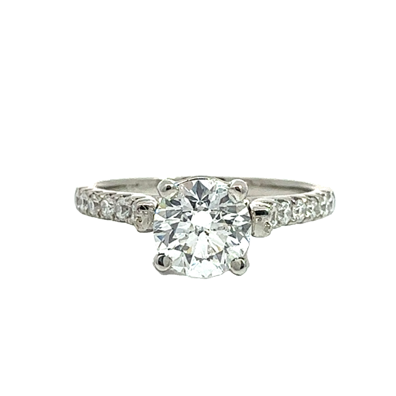 Vintage Platinum EGL Certified Round Brilliant Diamond Engagement Ring-1.23CTW