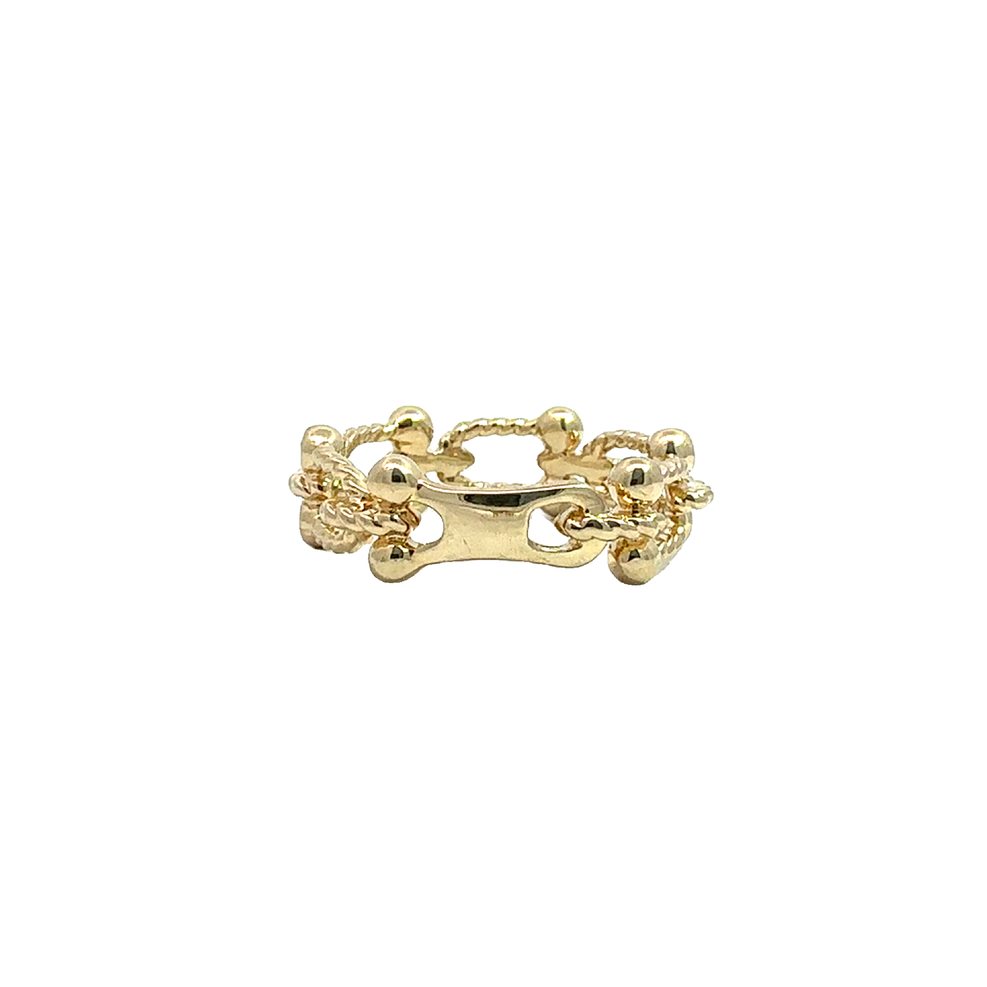 Estate 14k Yellow Gold Rope Design Diamond Band Ring