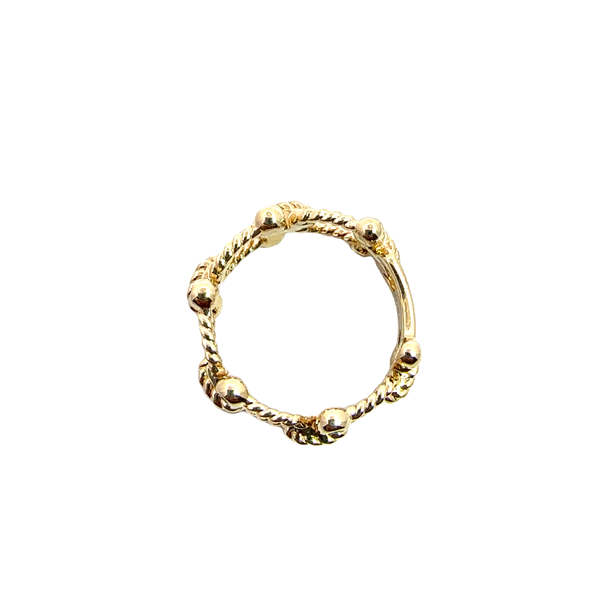 Estate 14k Yellow Gold Rope Design Diamond Band Ring