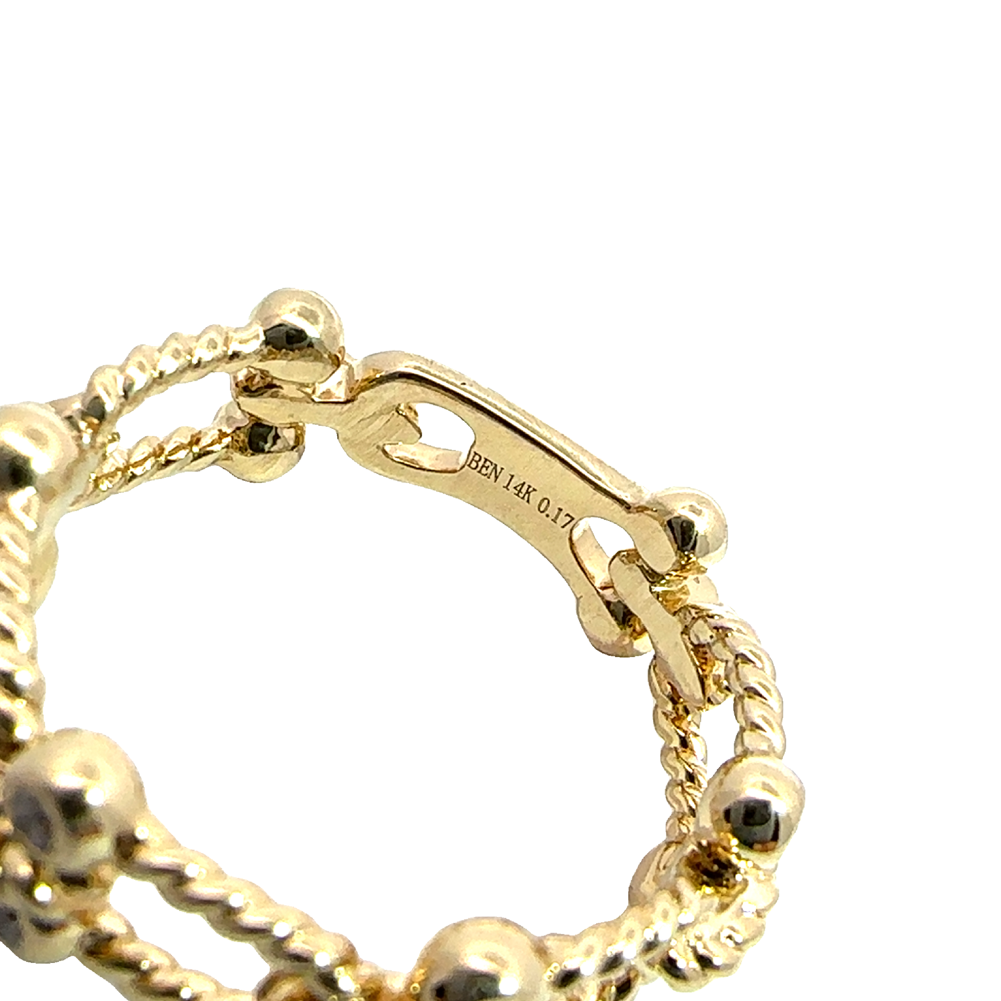 Estate 14k Yellow Gold Rope Design Diamond Band Ring