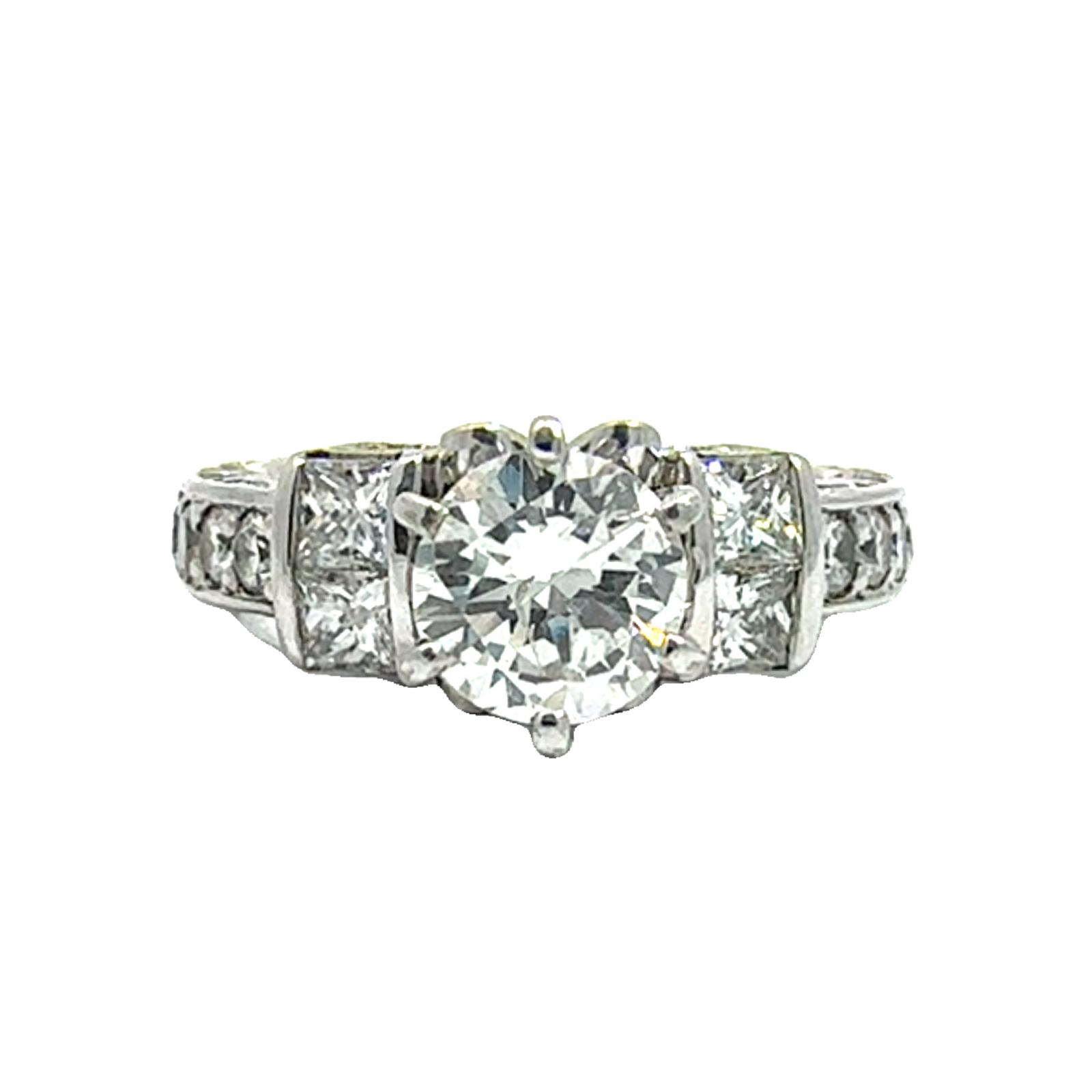 Vintage  Art Deco Classic 5 Diamond Engagement Ring-2.20CTW