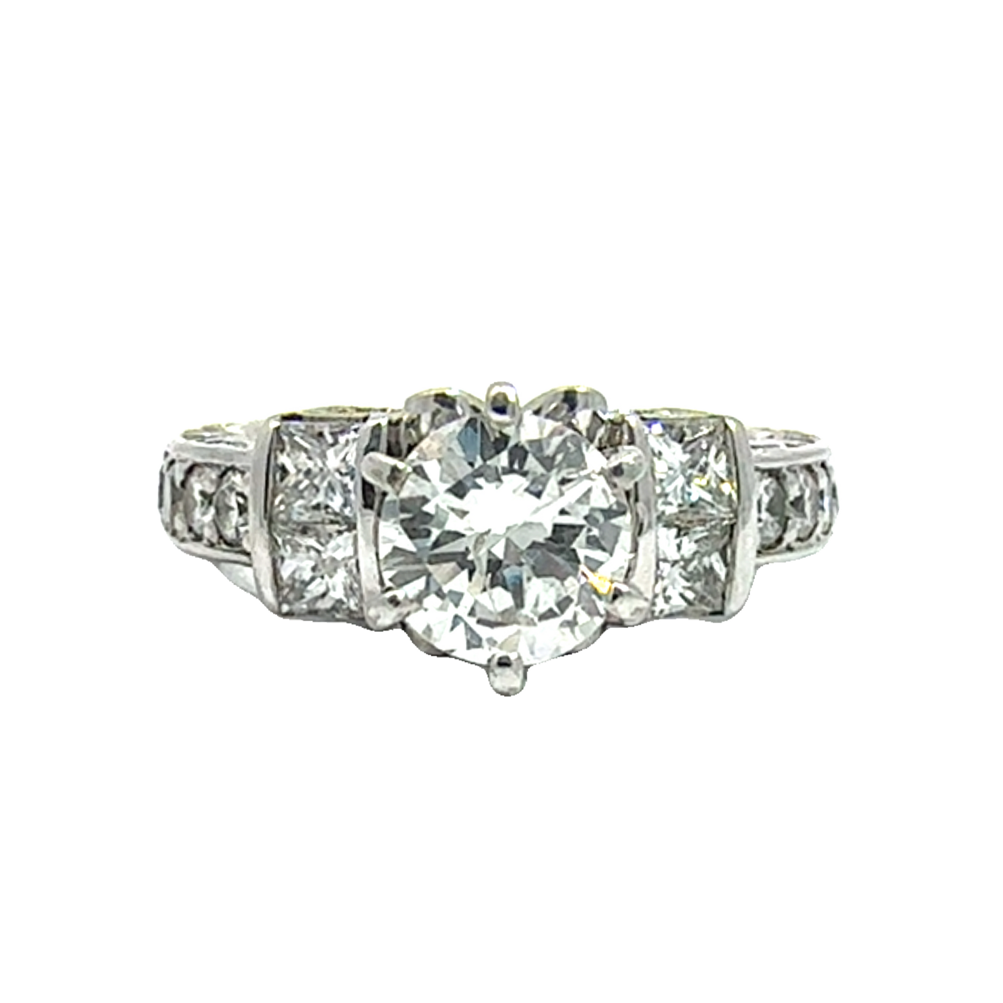 Vintage  Art Deco Classic 5 Diamond Engagement Ring-2.20CTW