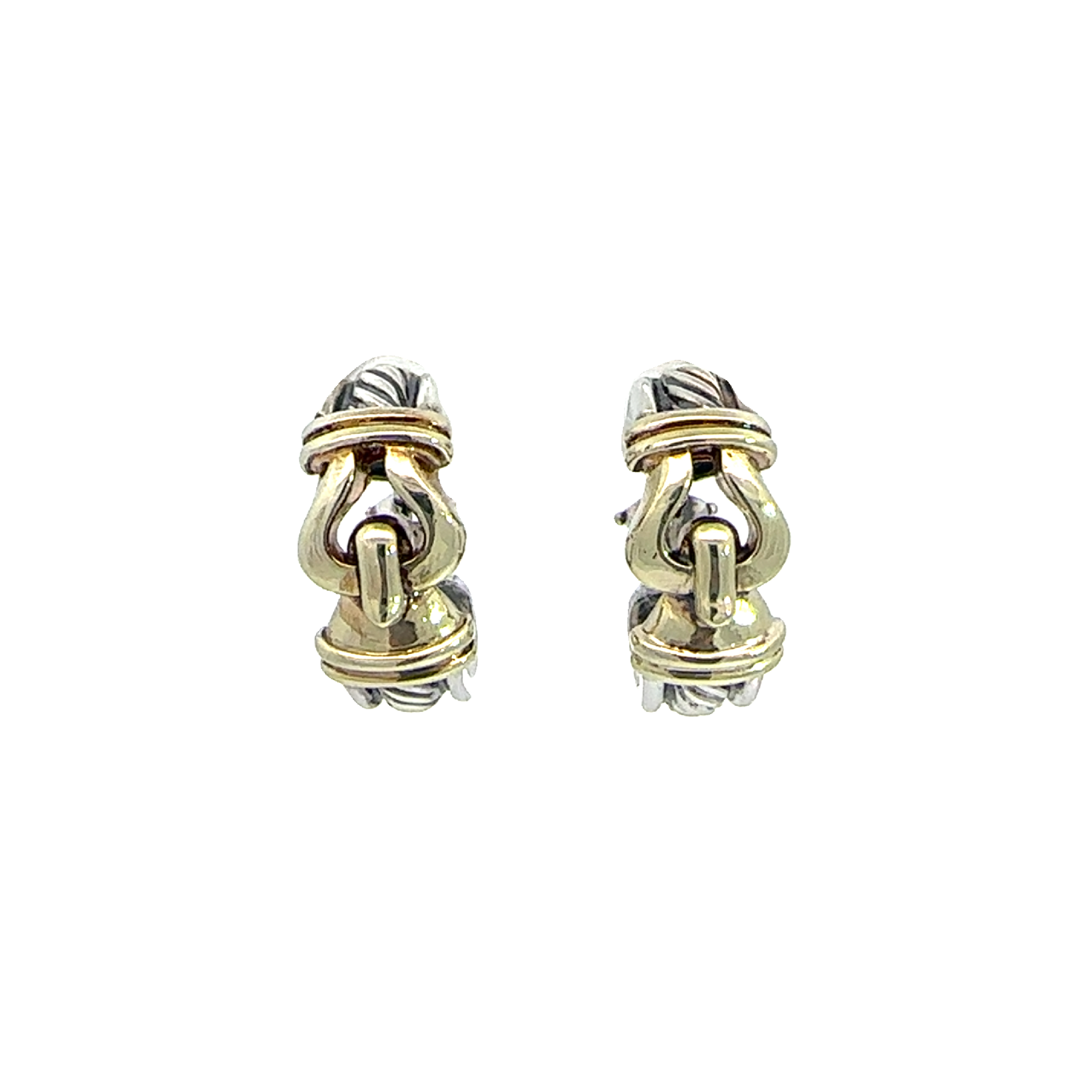 Estate David Yurman Thoroughbred Cable Buckle Hoop Earrings