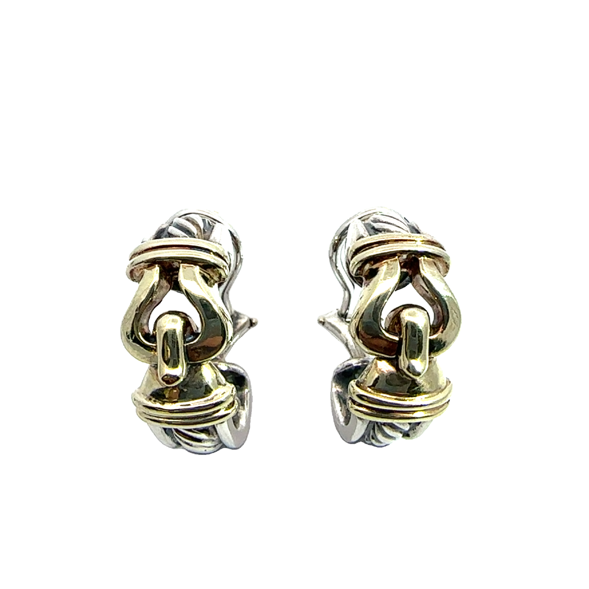 Estate David Yurman Thoroughbred Cable Buckle Hoop Earrings