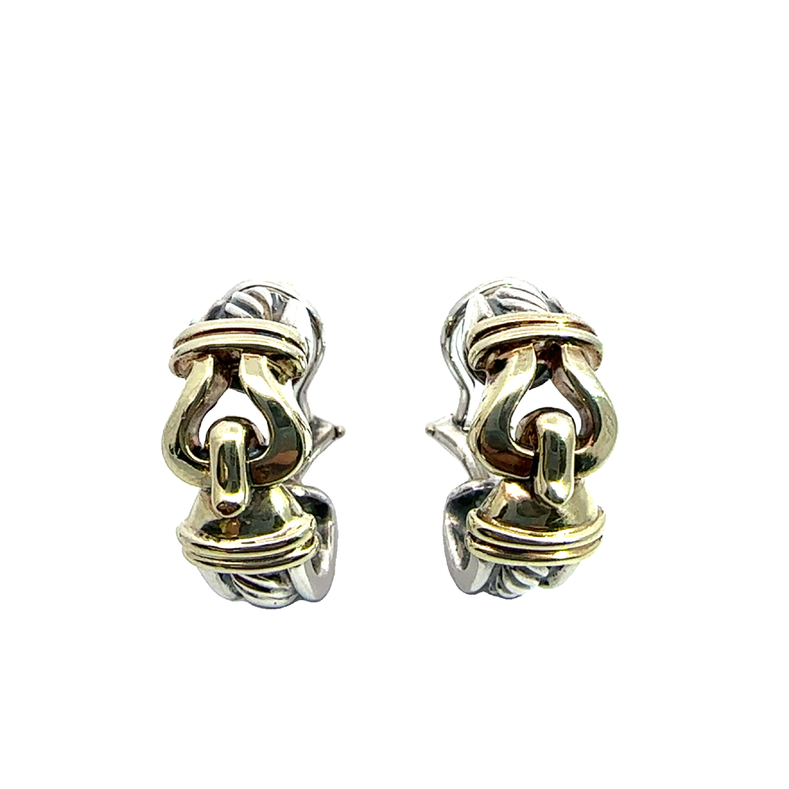Estate David Yurman Thoroughbred Cable Buckle Hoop Earrings