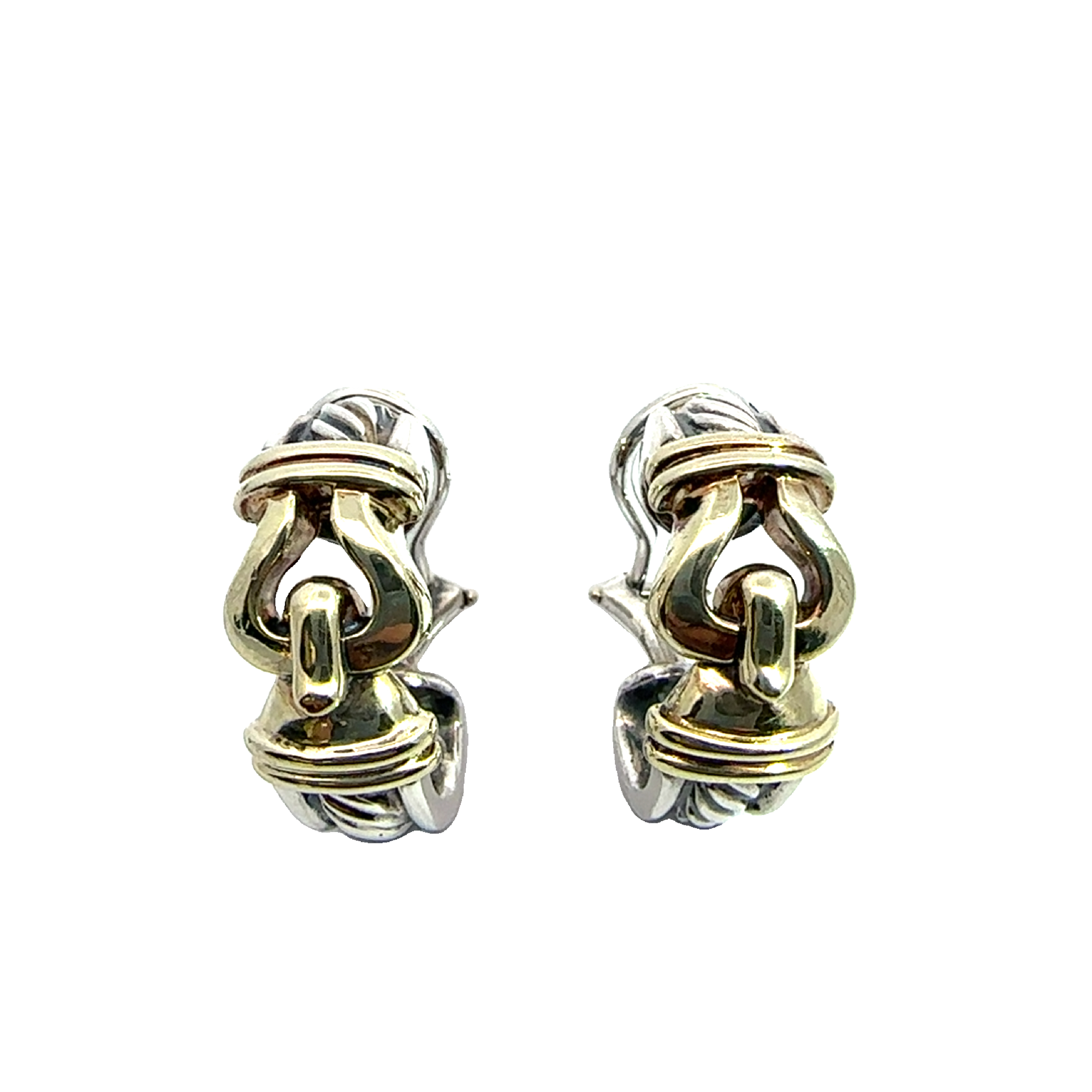 Estate David Yurman Thoroughbred Cable Buckle Hoop Earrings