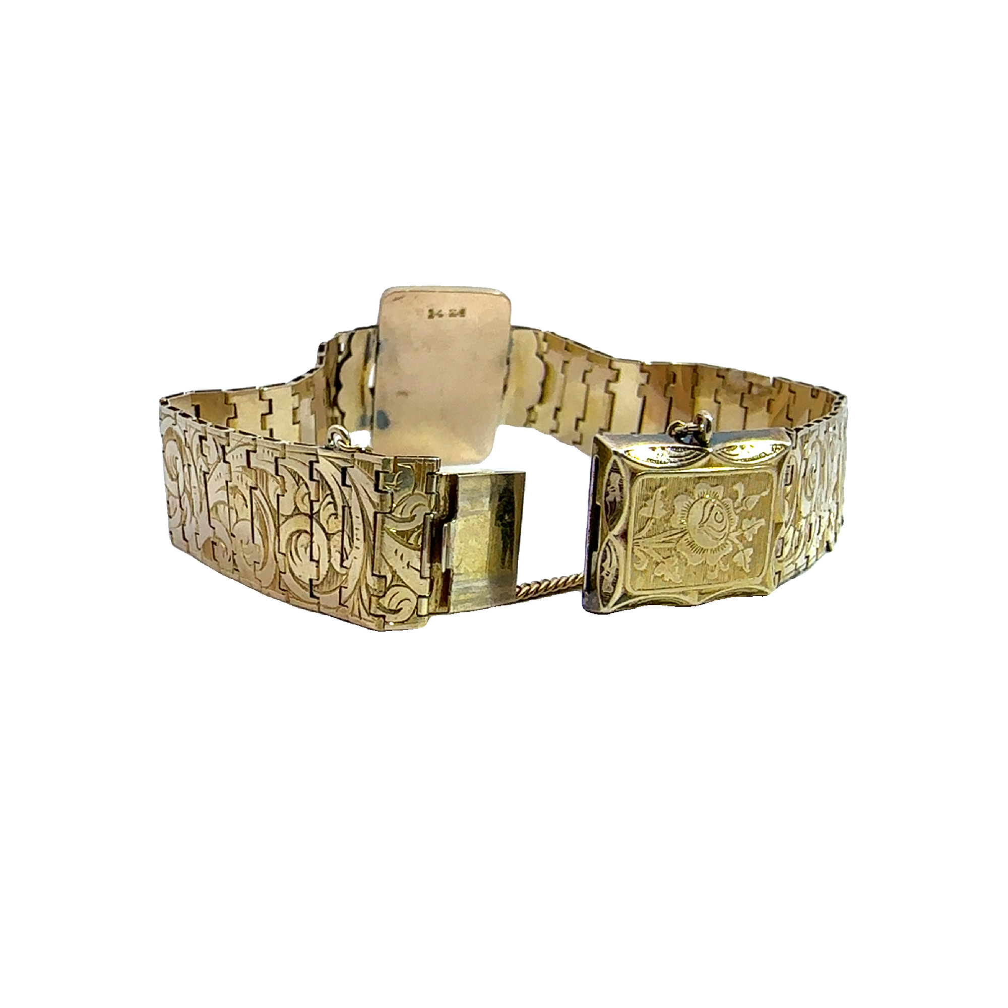 Vintage Victorian Era 15k Yellow Gold Cameo Bracelet 6.5"