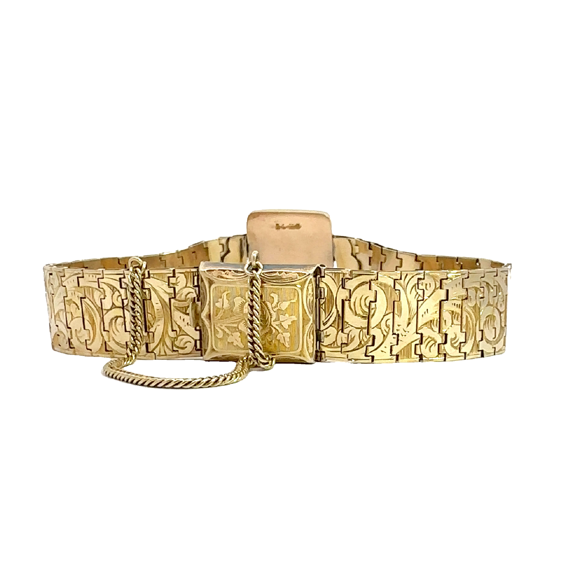 Vintage Victorian Era 15k Yellow Gold Cameo Bracelet 6.5"