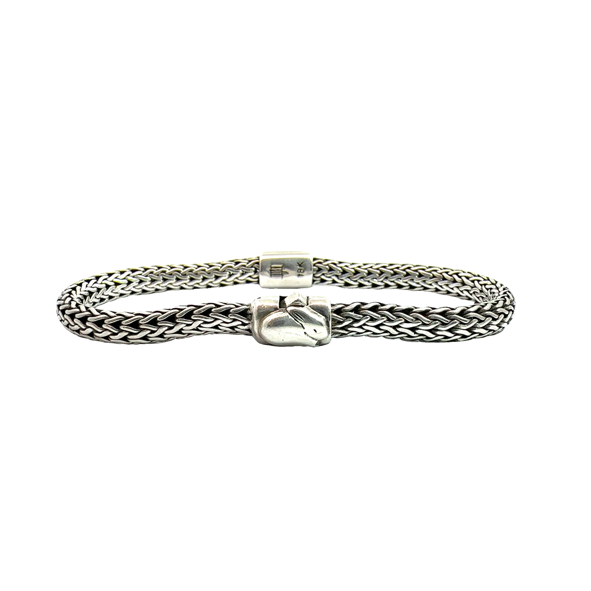 Estate John Hardy Sterling Silver & 18k Yellow Gold Bunny Icon Bracelet-Extra Small