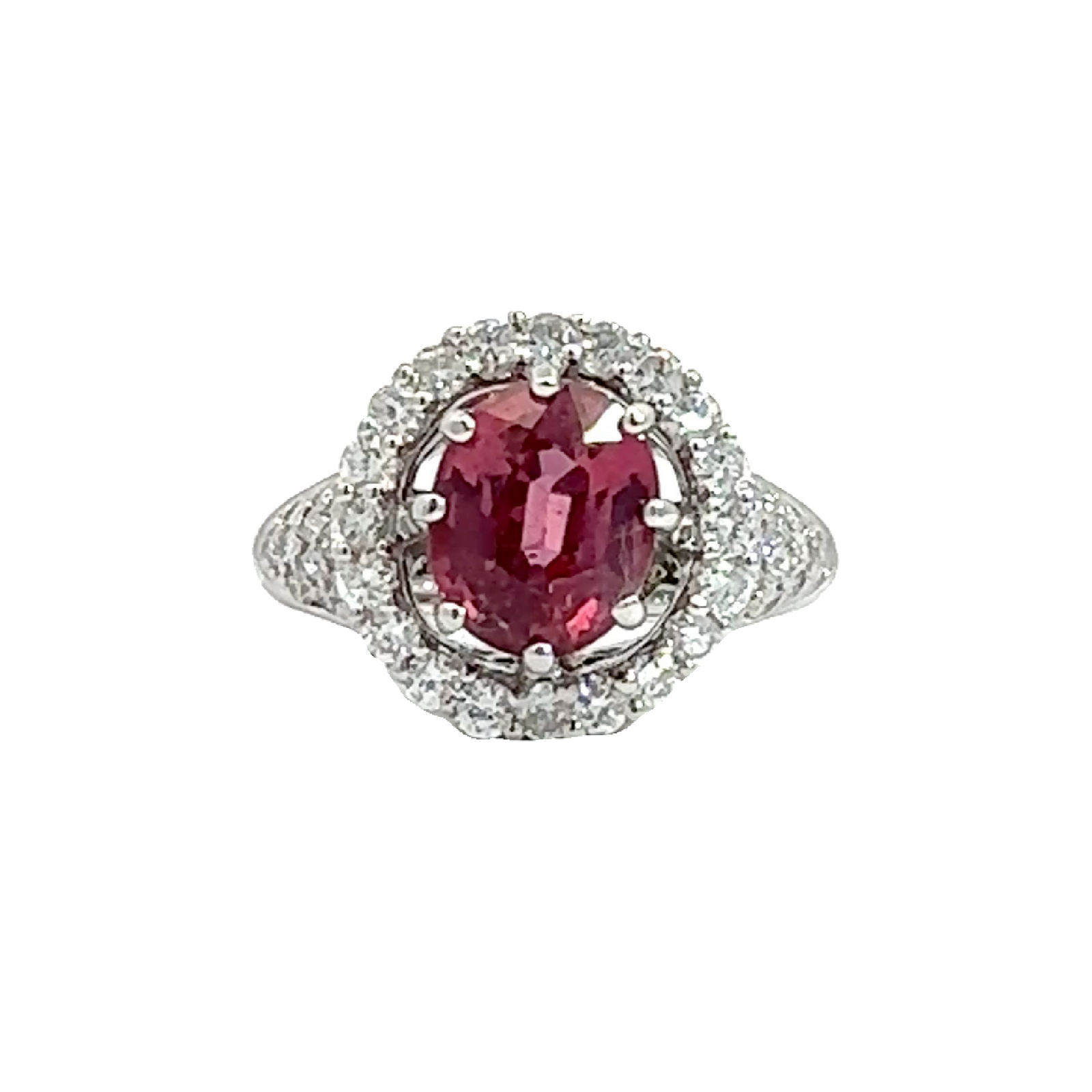Estate 18k White Gold 2.37cttw Ruby & 1.80cttw Diamond Ring