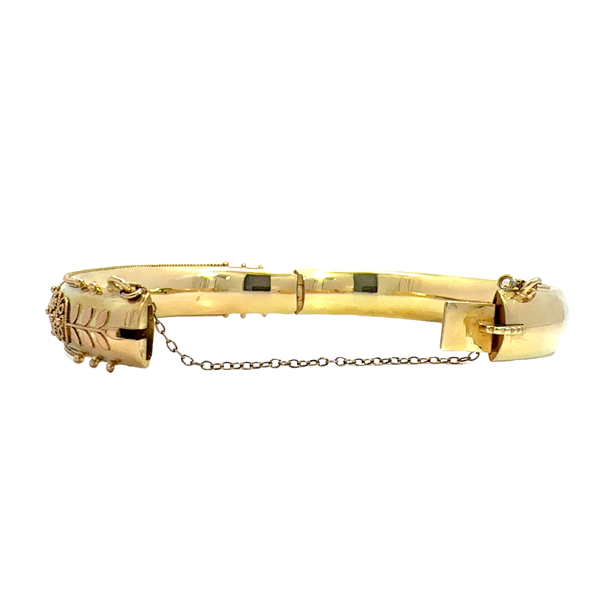 Vintage Victorian 14k Yellow Gold  0.26cttw Ruby & 0.2cttw Rose Cut Diamond Bangle