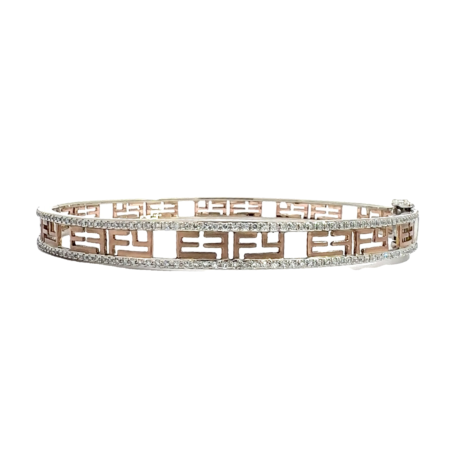Estate EFFY 14k Multi Tone Gold 0.50cttw Pave Set Diamond Bangle Bracelet
