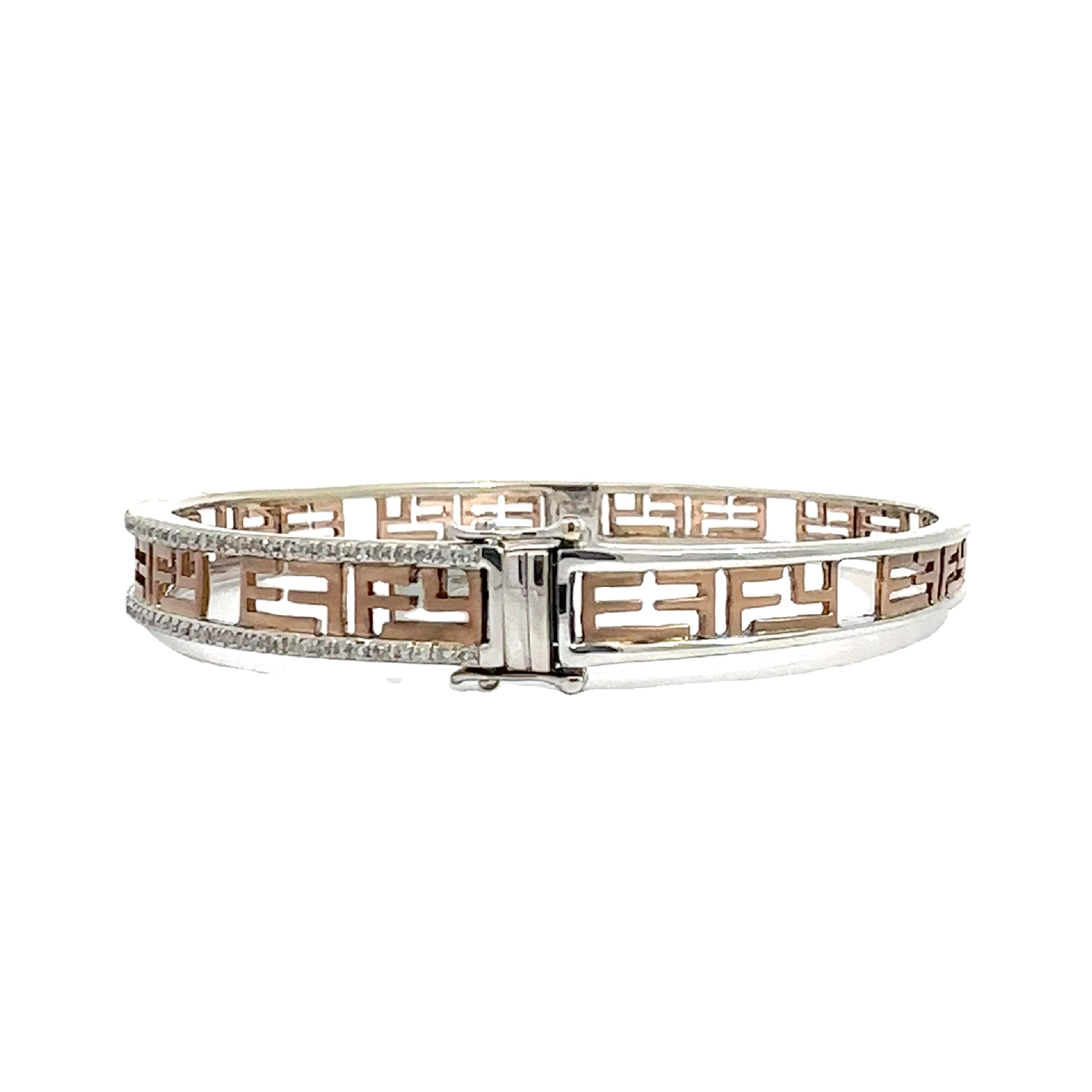 Estate EFFY 14k Multi Tone Gold 0.50cttw Pave Set Diamond Bangle Bracelet