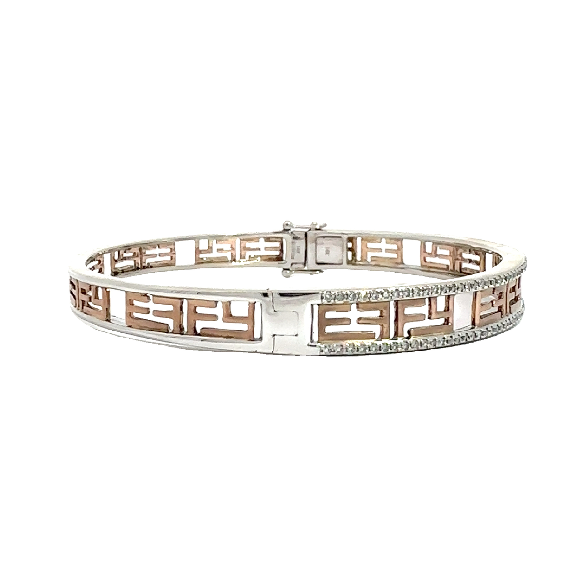 Estate EFFY 14k Multi Tone Gold 0.50cttw Pave Set Diamond Bangle Bracelet