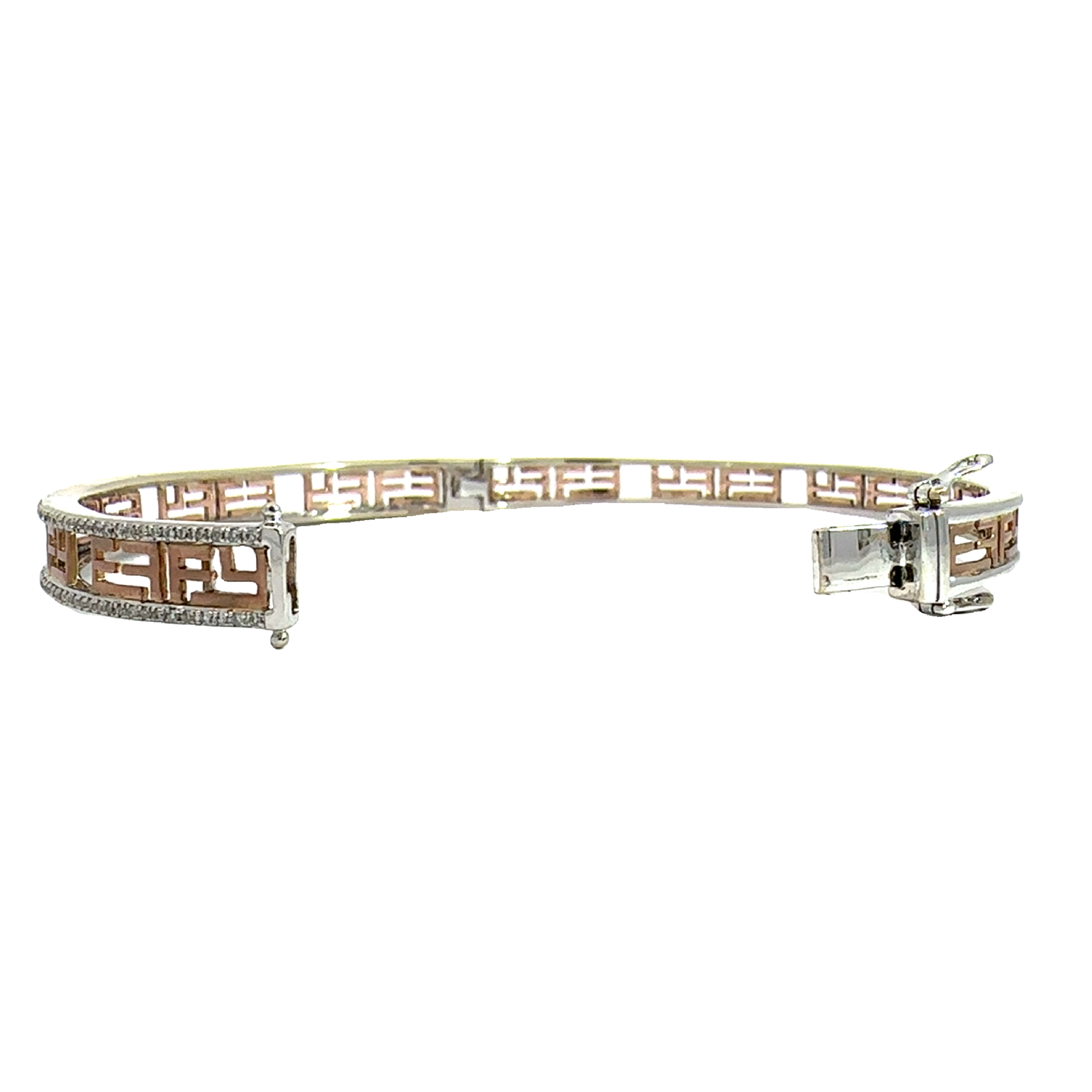 Estate EFFY 14k Multi Tone Gold 0.50cttw Pave Set Diamond Bangle Bracelet