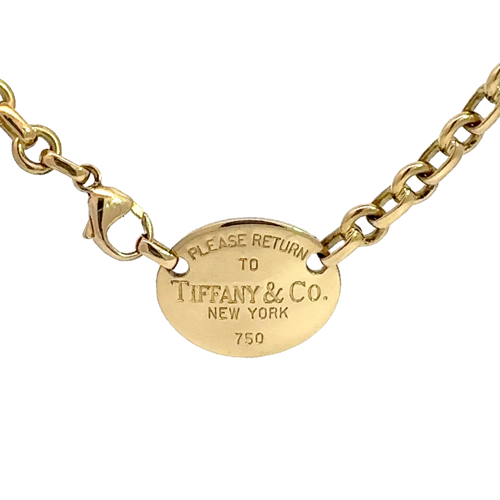 tiffany co 18k yellow gold rolo chain necklace