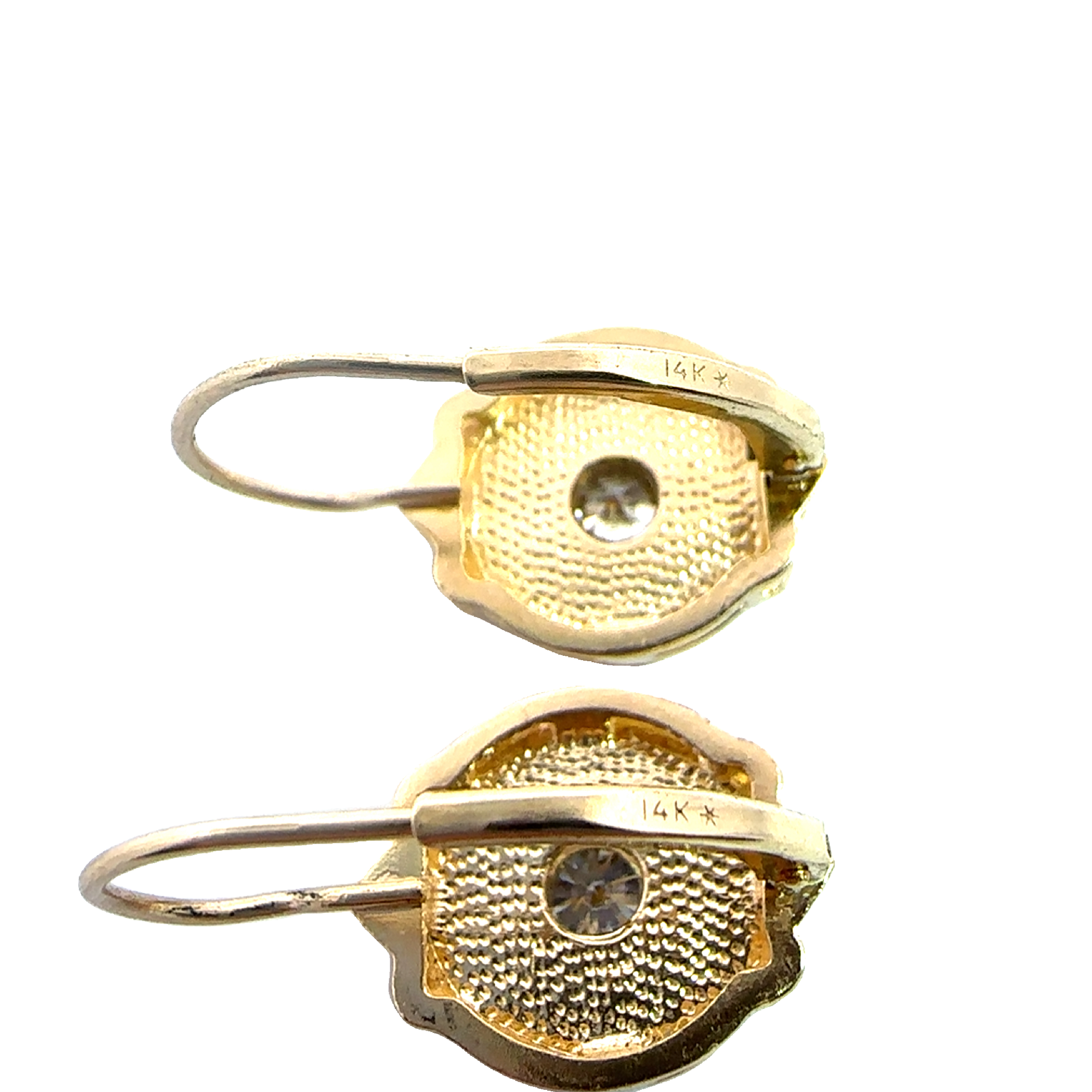 Estate 14k Yellow Gold Bezel Set 0.40cttw Diamond Earrings
