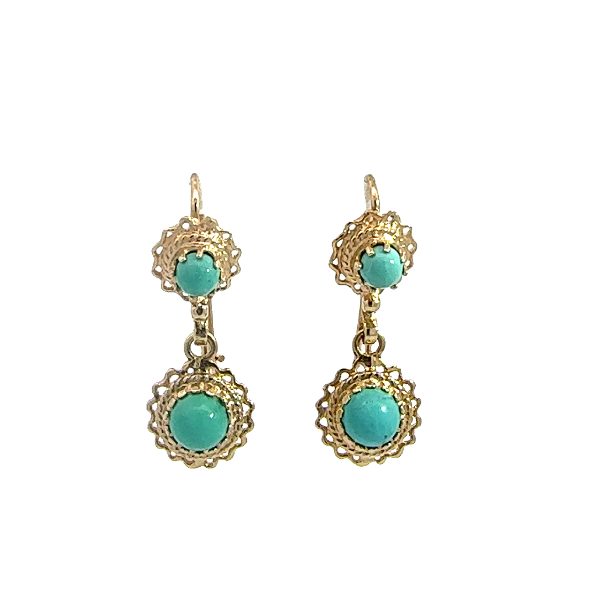 victorian revival turquoise earrings