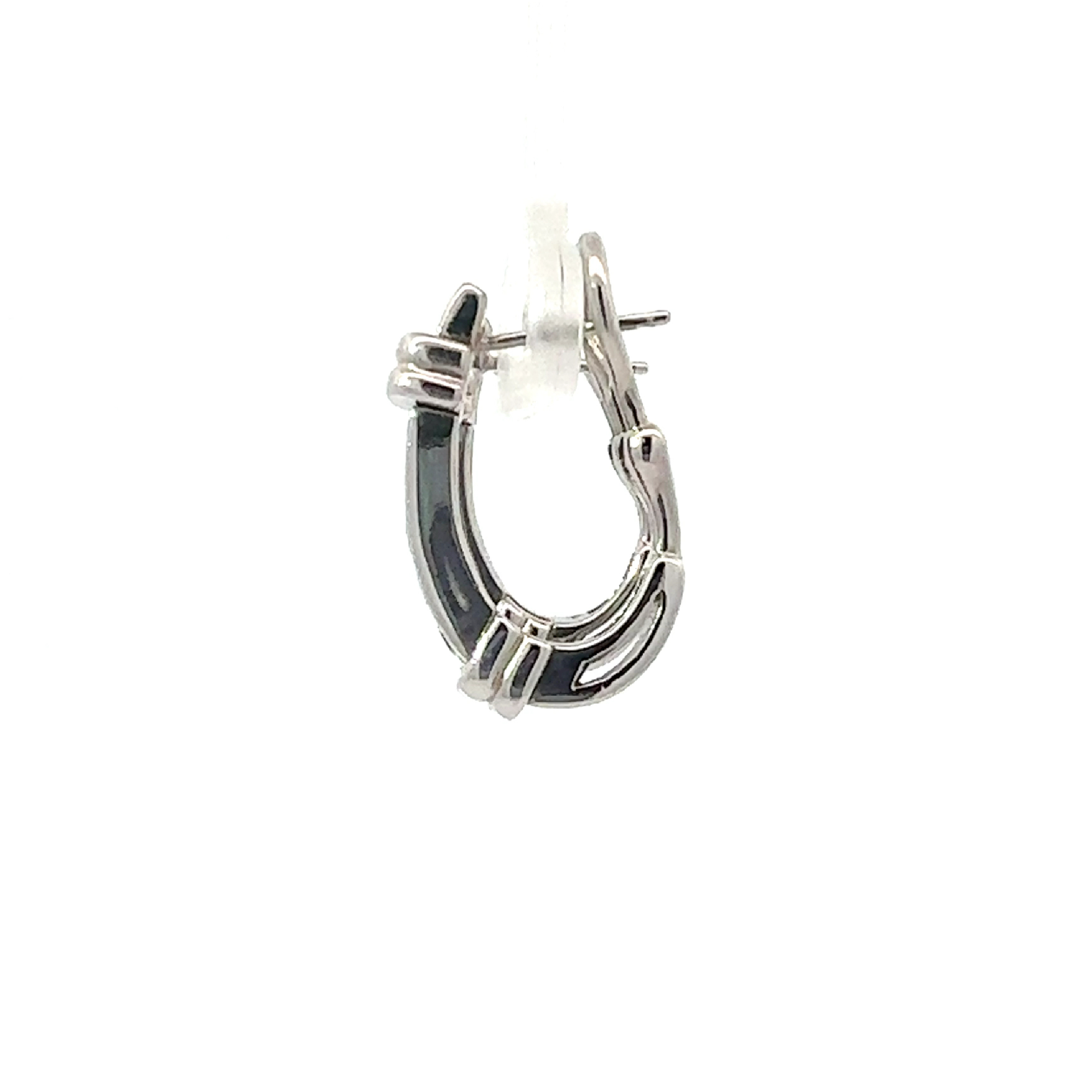 Estate 14k White Gold J Hoop 0.45cttw Diamond Earrings