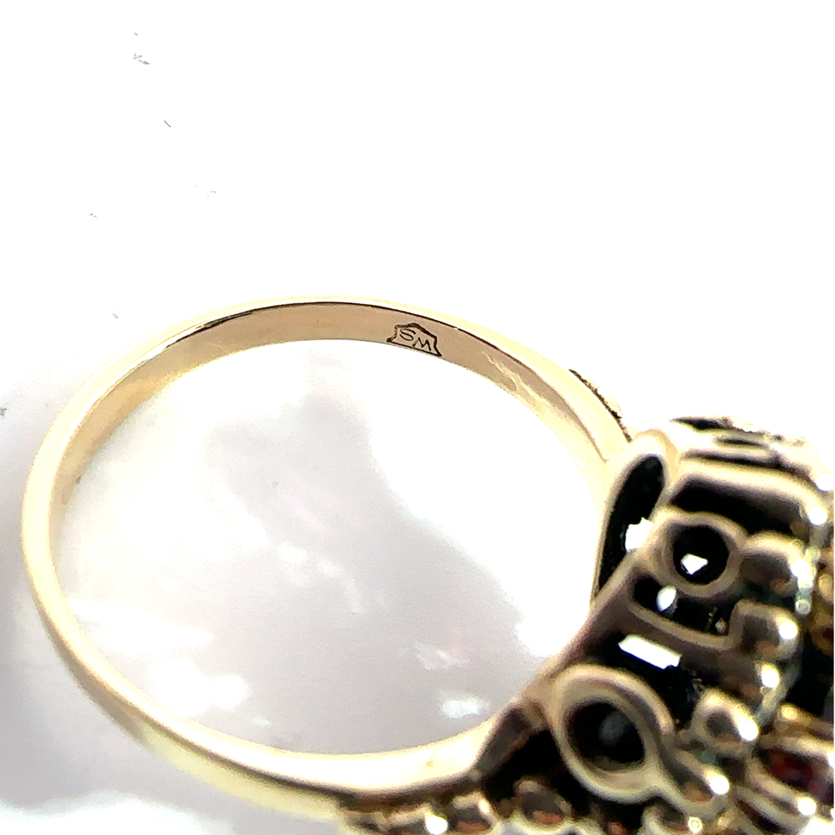 Vintage 14k Yellow Gold 0.89cttw Garnet Cluster Ring