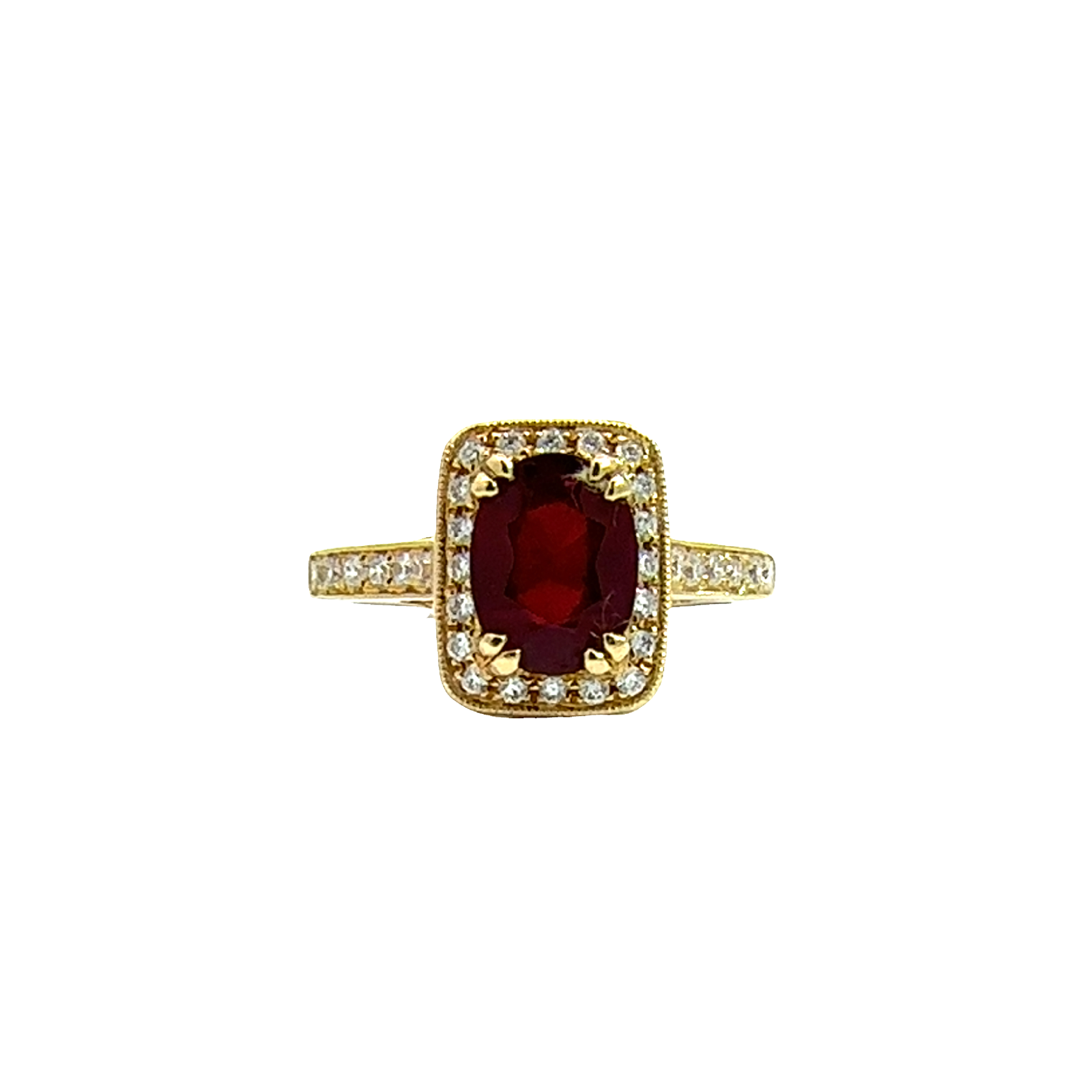 Vintage 14k Yellow Gold 1.35cttw Ruby and 0.40cttw Diamond Ring