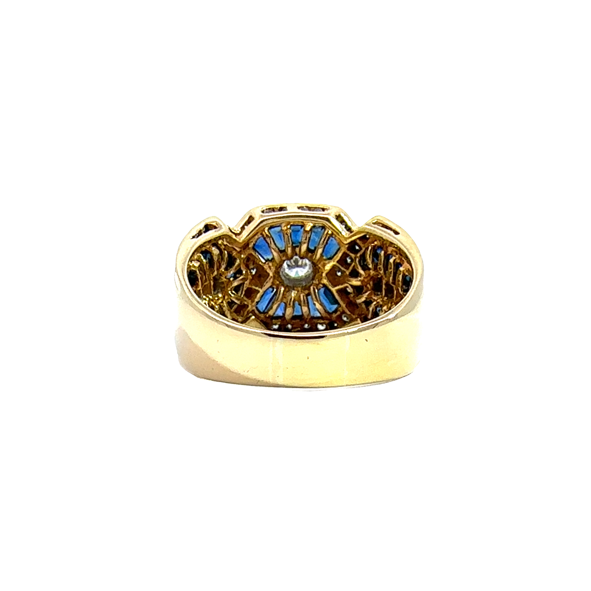 Vintage 18k Yellow Gold 0.84cttw Sapphire and 0.51cttw Diamond Ring