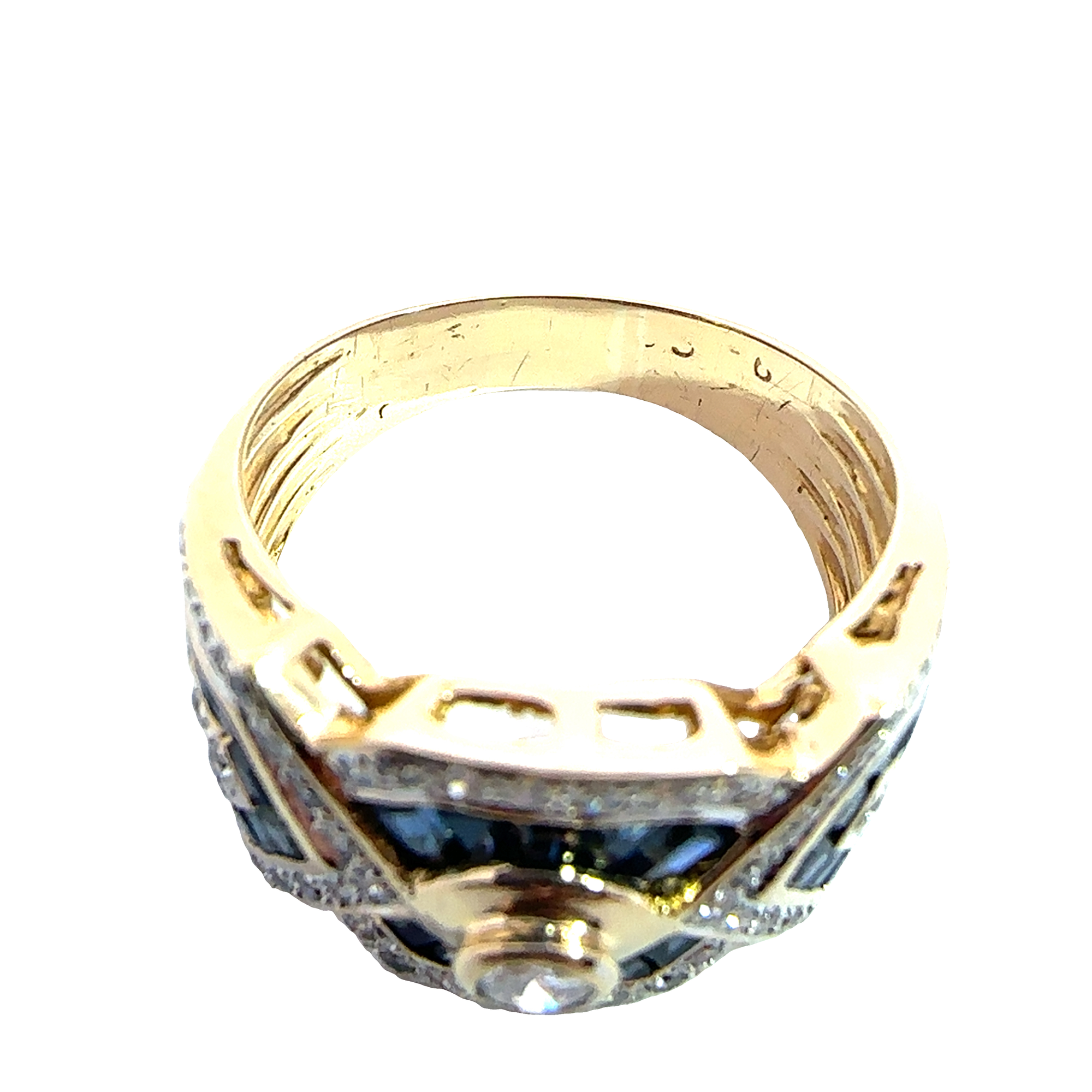 Vintage 18k Yellow Gold 0.84cttw Sapphire and 0.51cttw Diamond Ring